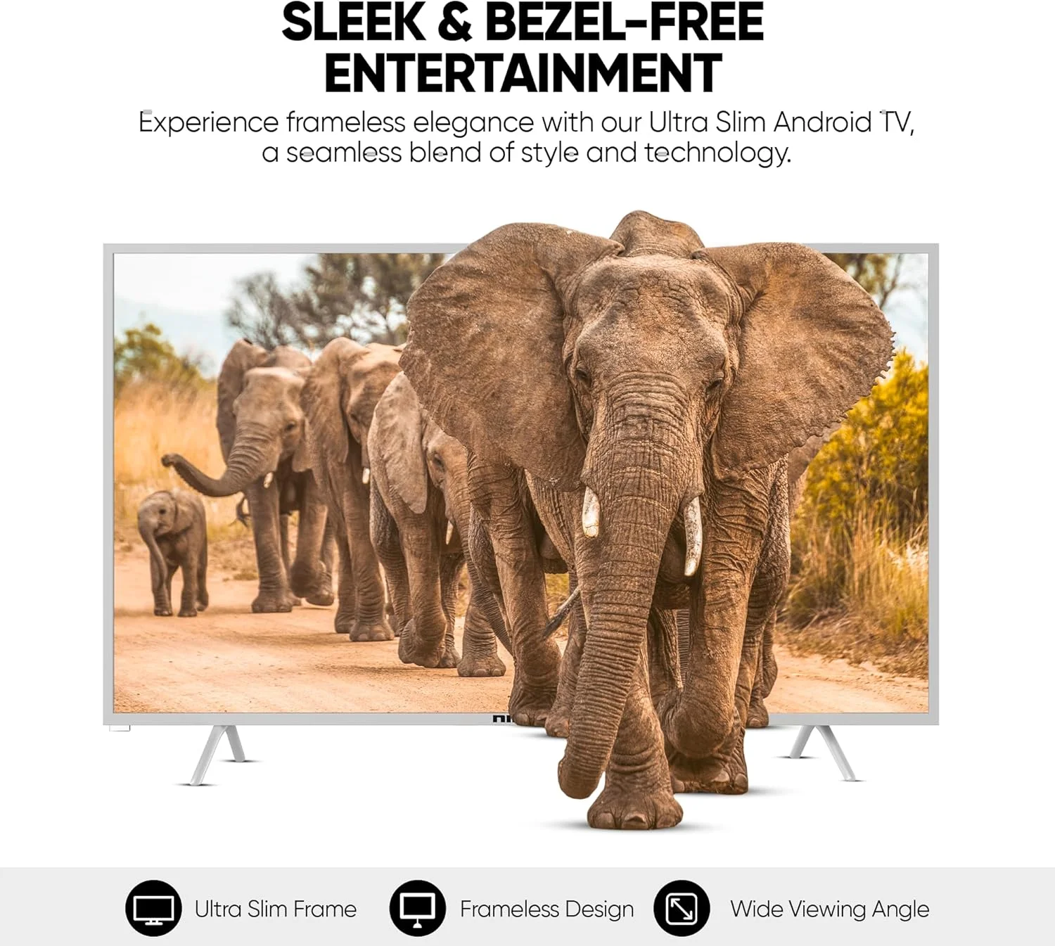 تلویزیون هوشمند فوق باریک 70 اینچ نیکای با کیفیت 4K UHD، اندروید 13، دارای وای فای داخلی و برنامه های هوشمند - یوتیوب و شاهد، پردازنده چهارهسته ای قدرتمند A55 - UHD70SLEDT