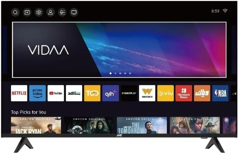 تلویزیون هوشمند 4K UHD بدون حاشیه جی‌وی‌سی 43 اینچ - مدل جدید 2024 با موس هوایی صوتی، بلوتوث و صدای دالبی LT-43N7115V