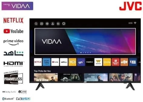 تلویزیون هوشمند 4K UHD بدون حاشیه جی‌وی‌سی 43 اینچ - مدل جدید 2024 با موس هوایی صوتی، بلوتوث و صدای دالبی LT-43N7115V