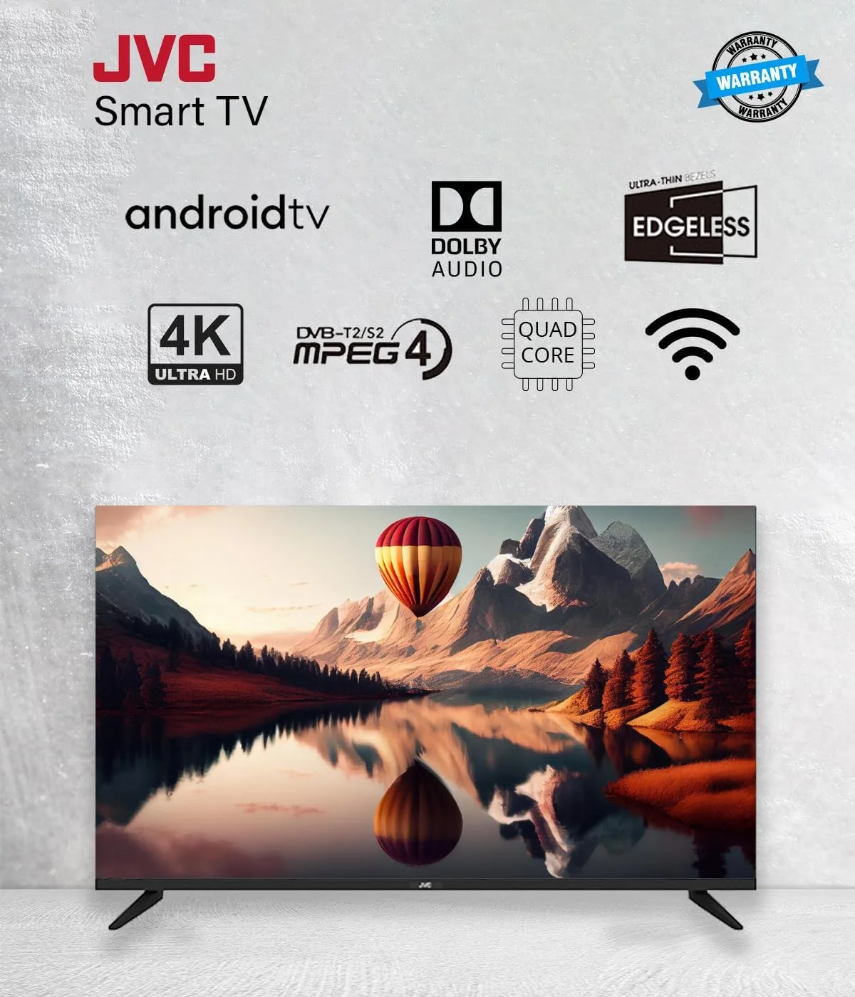 تلویزیون هوشمند اندروید 4K UHD جی وی سی مدل LT-55N775 سایز 55 اینچ