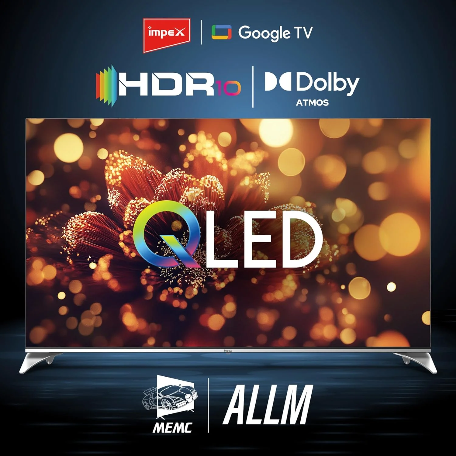 تلویزیون هوشمند 65 اینچ QLED گوگل ایمپکس (evoQ 65S4QLC2R120) | تلویزیون 4K UHD، 120 هرتز DLG، Dolby Vision & Atmos | 2 گیگابایت رم + 16 گیگابایت رام | HDMI ARC/eARC | WiFi، BT، ریموت صوتی | ALLM | گیمینگ