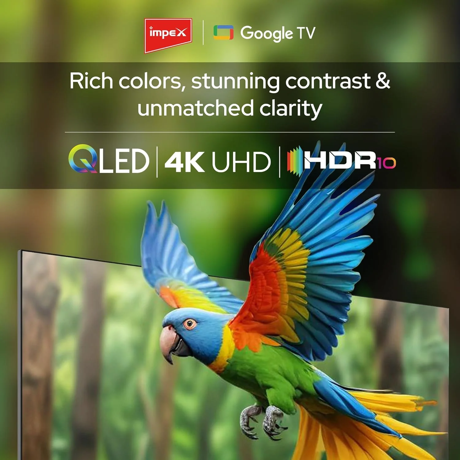 تلویزیون هوشمند 65 اینچ QLED گوگل ایمپکس (evoQ 65S4QLC2R120) | تلویزیون 4K UHD، 120 هرتز DLG، Dolby Vision & Atmos | 2 گیگابایت رم + 16 گیگابایت رام | HDMI ARC/eARC | WiFi، BT، ریموت صوتی | ALLM | گیمینگ