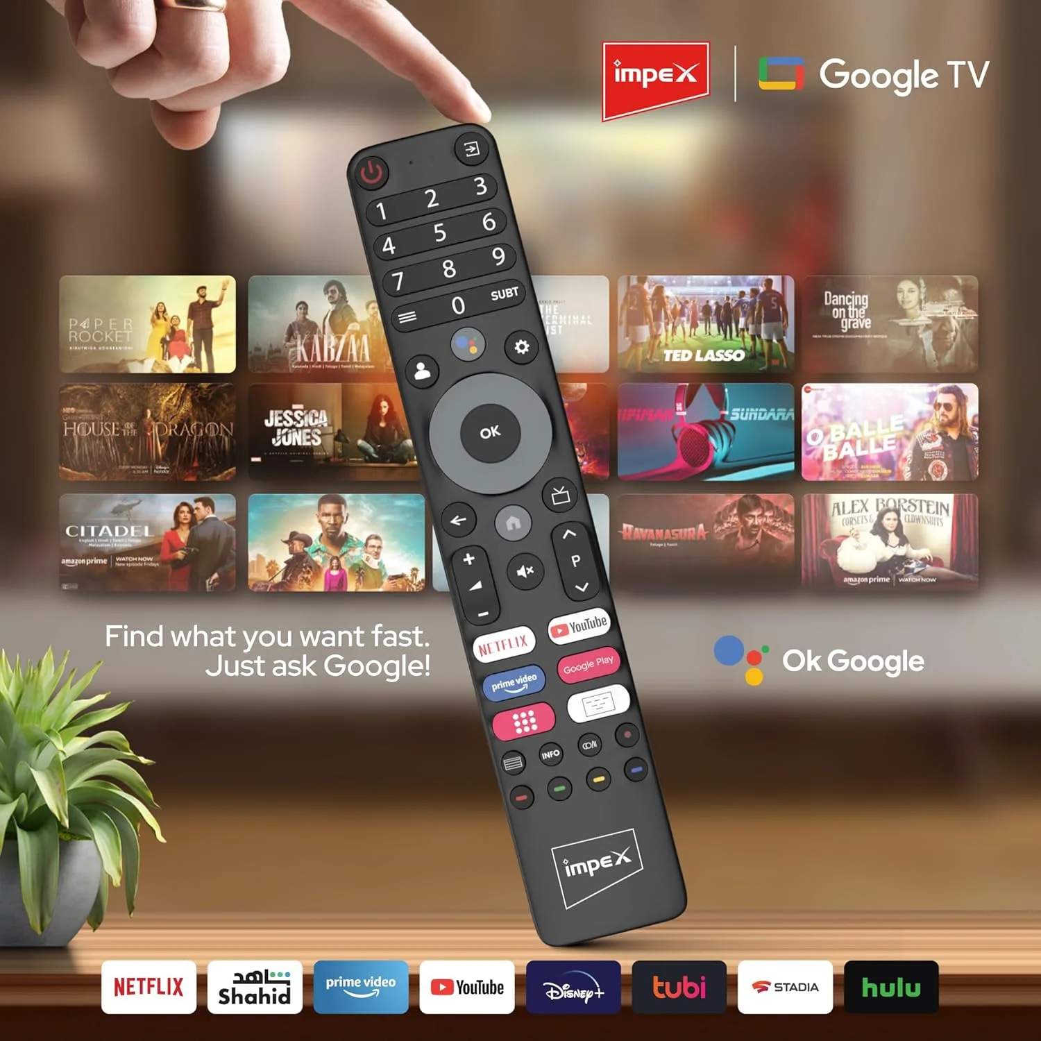 تلویزیون هوشمند 65 اینچ QLED گوگل ایمپکس (evoQ 65S4QLC2R120) | تلویزیون 4K UHD، 120 هرتز DLG، Dolby Vision & Atmos | 2 گیگابایت رم + 16 گیگابایت رام | HDMI ARC/eARC | WiFi، BT، ریموت صوتی | ALLM | گیمینگ