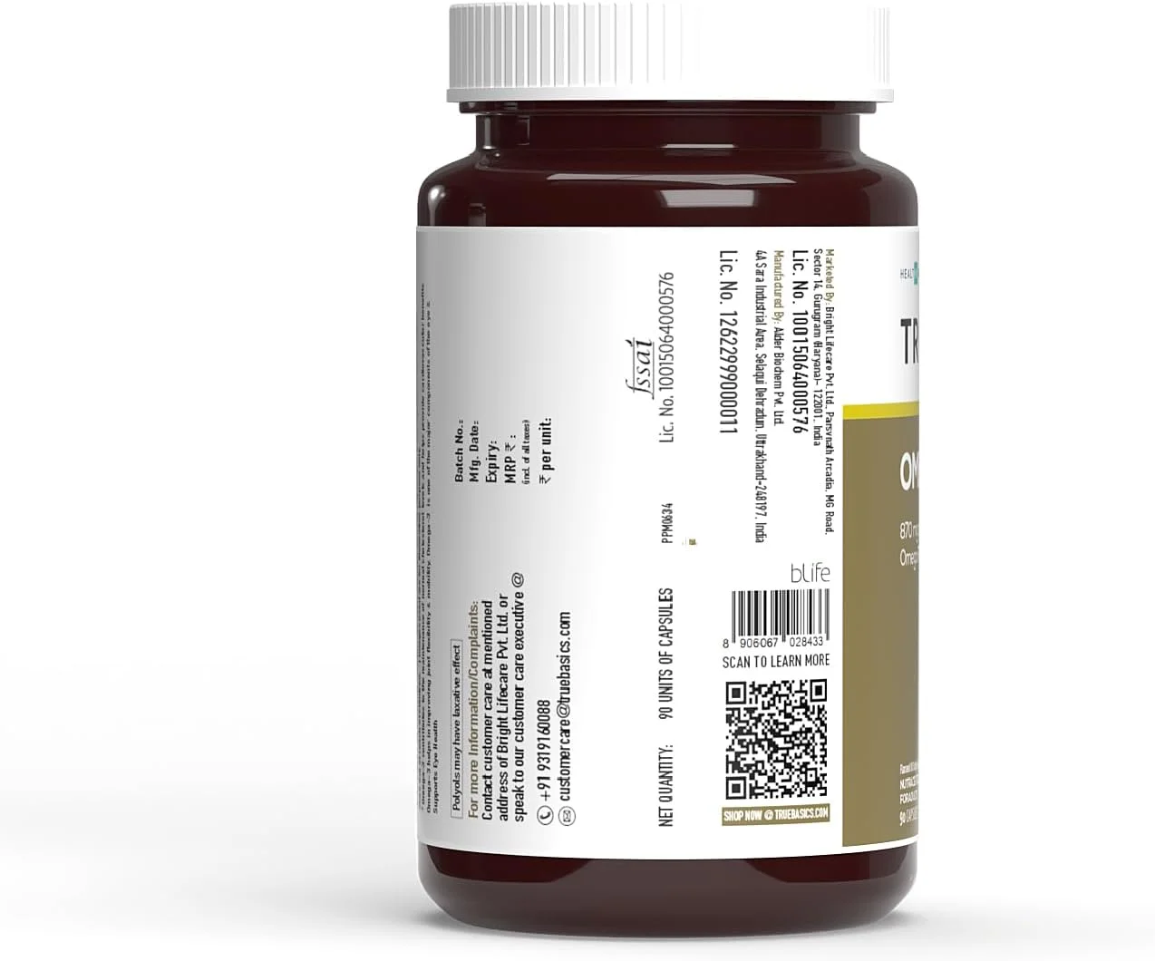 تروبیسیکس امگا 3، 6 و 9 گیاهی، 870 میلی گرم اسیدهای چرب امگا گیاهی، مکمل تغذیه برای سلامت قلب، مو، پوست، مفاصل، مغز و چشم، از نظر بالینی تحقیق شده - 90 سافت ژل گیاهی