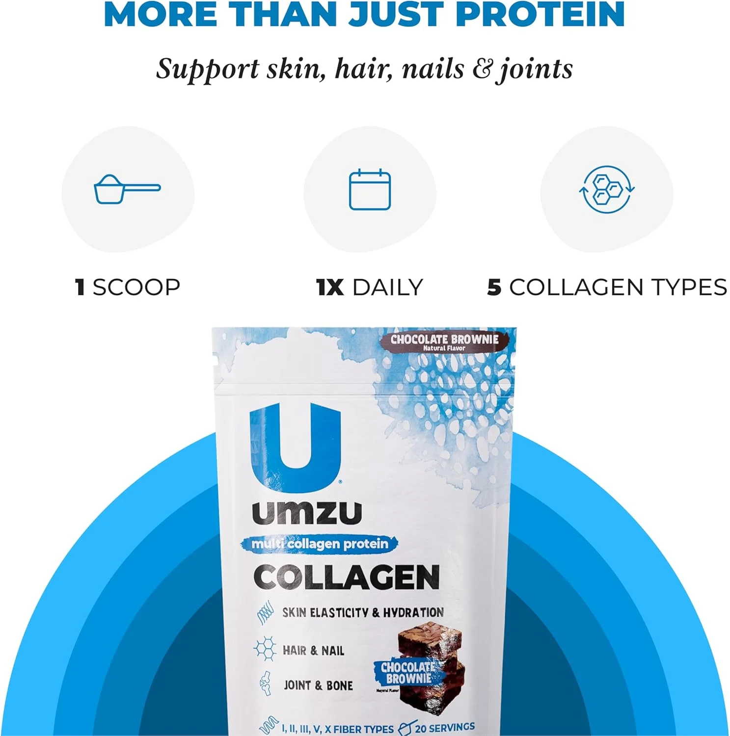 پروتئین کلاژن UMZU zuCollagen - کلاژن چندگانه، پشتیبانی از پوست، مو، مفاصل و ریکاوری عضلات - با طعم براونی شکلاتی، 90 کالری، 21 گرم پروتئین - 1 پیمانه در هر وعده (20 وعده) پروتئین کلاژن UMZU zuCollagen - کلاژن چندگانه، پشتیبانی از پوست، مو، مفاصل و ریکاوری عضلات - با طعم براونی شکلاتی، 90 کالری، 21 گرم پروتئین - 1 پیمانه در هر وعده (20 وعده)