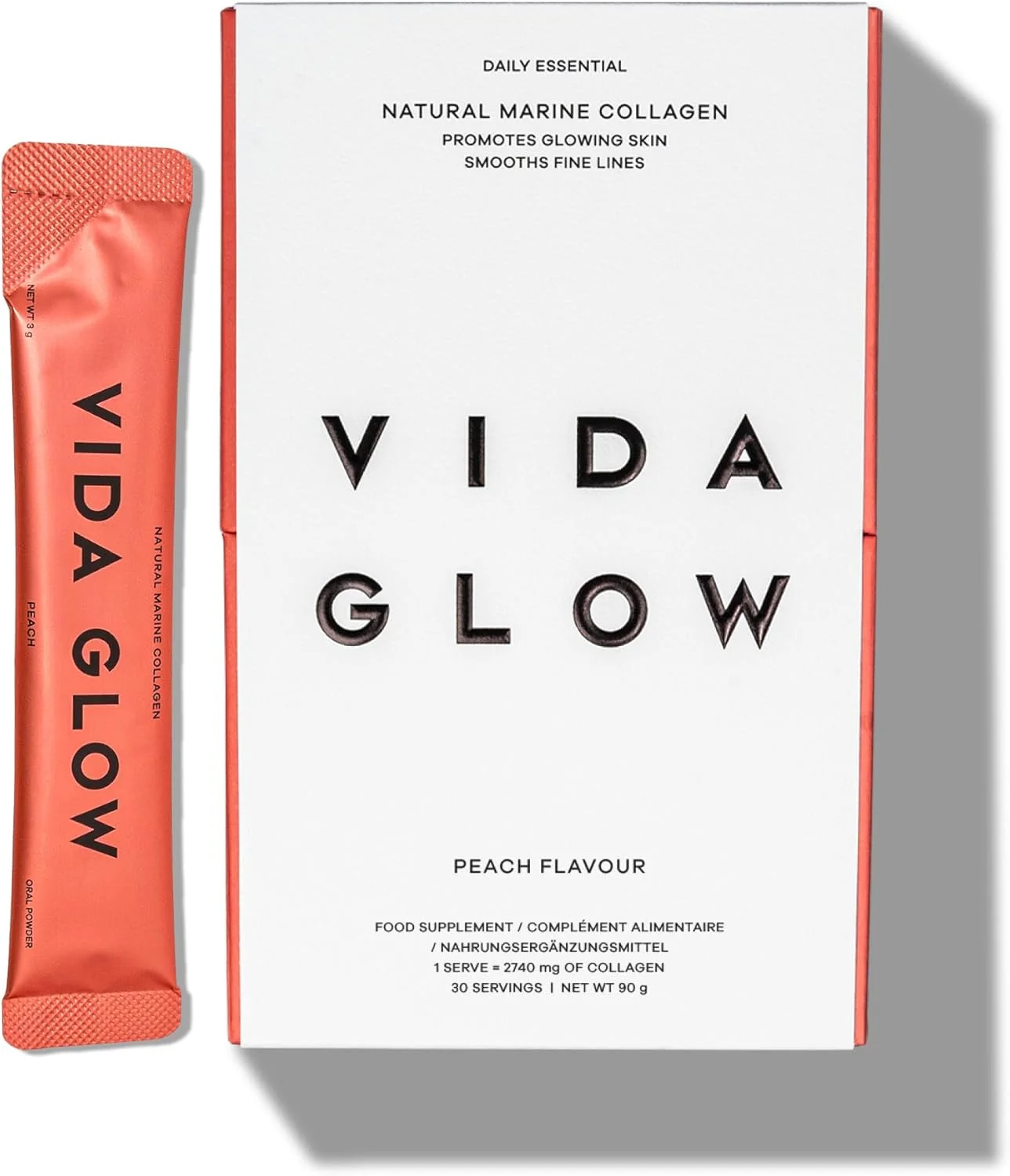 ویدا گلو - ساشه های کلاژن دریایی هیدرولیز شده طبیعی | افزایش درخشندگی پوست + صاف کننده خطوط ریز (هلو، 30 ساشه) ویدا گلو - ساشه های کلاژن دریایی هیدرولیز شده طبیعی | افزایش درخشندگی پوست + صاف کننده خطوط ریز (هلو، 30 ساشه)