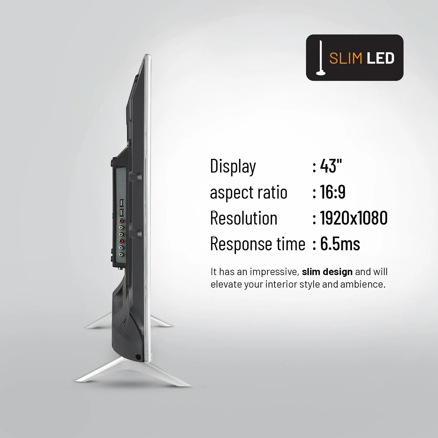 تلویزیون هوشمند ال ای دی 43 اینچ Geepas مدل GLED4328SXHD به همراه کنترل از راه دور | دارای پورت های HDMI و USB، خروجی هدفون، ورودی صدای PC | یوتیوب، نتفلیکس