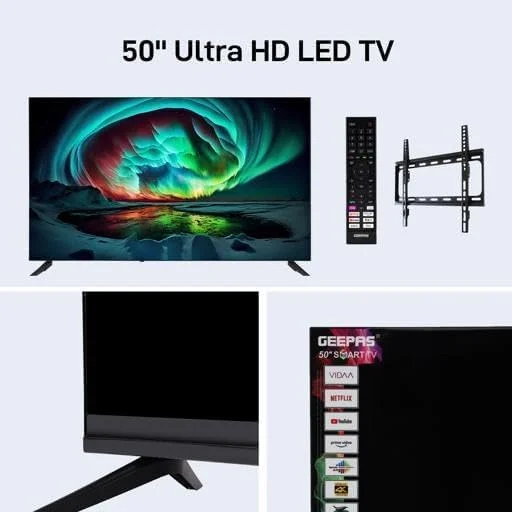 تلویزیون ال ای دی 50 اینچ الترا اچ دی جی پاس مدل GLED5040TSUHD با سیستم عامل VIDAA، دارای بلوتوث، وای فای، قابلیت اشتراک گذاری صفحه نمایش هوشمند، همراه با کنترل از راه دور و براکت دیواری، پورت های HDMI و USB، دالبی دیجیتال، سری توپاز آبی تلویزیون ال ای دی 50 اینچ الترا اچ دی جی پاس مدل GLED5040TSUHD با سیستم عامل VIDAA، دارای بلوتوث، وای فای، قابلیت اشتراک گذاری صفحه نمایش هوشمند، همراه با کنترل از راه دور و براکت دیواری، پورت های HDMI و USB، دالبی دیجیتال، سری توپاز آبی