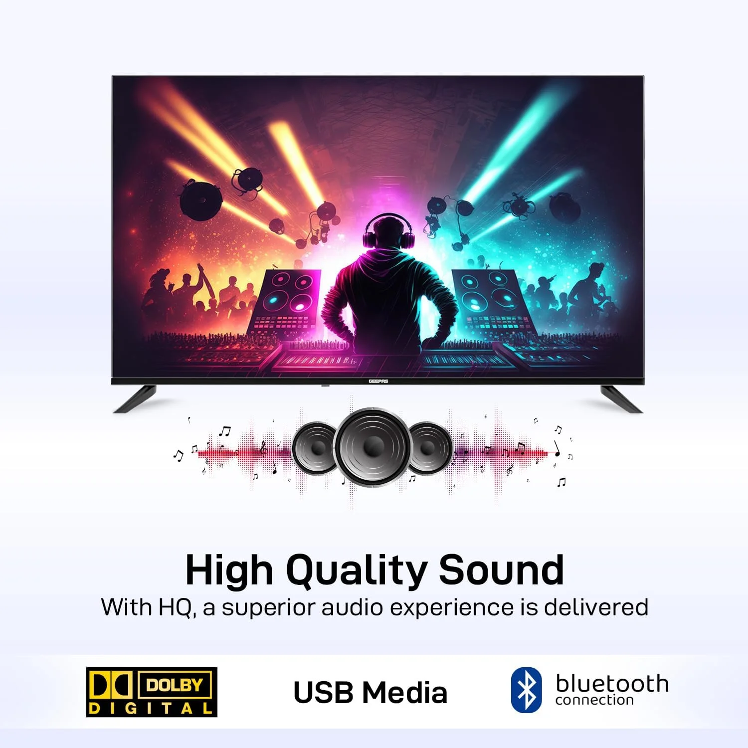 تلویزیون هوشمند ال ای دی 55 اینچ جیپاس مدل GLED5506SGXHD با گوگل، کنترل صوتی هوشمند، کیفیت 4K Ultra HD، طراحی بدون قاب | همراه با کنترل از راه دور، پورت های HDMI و USB