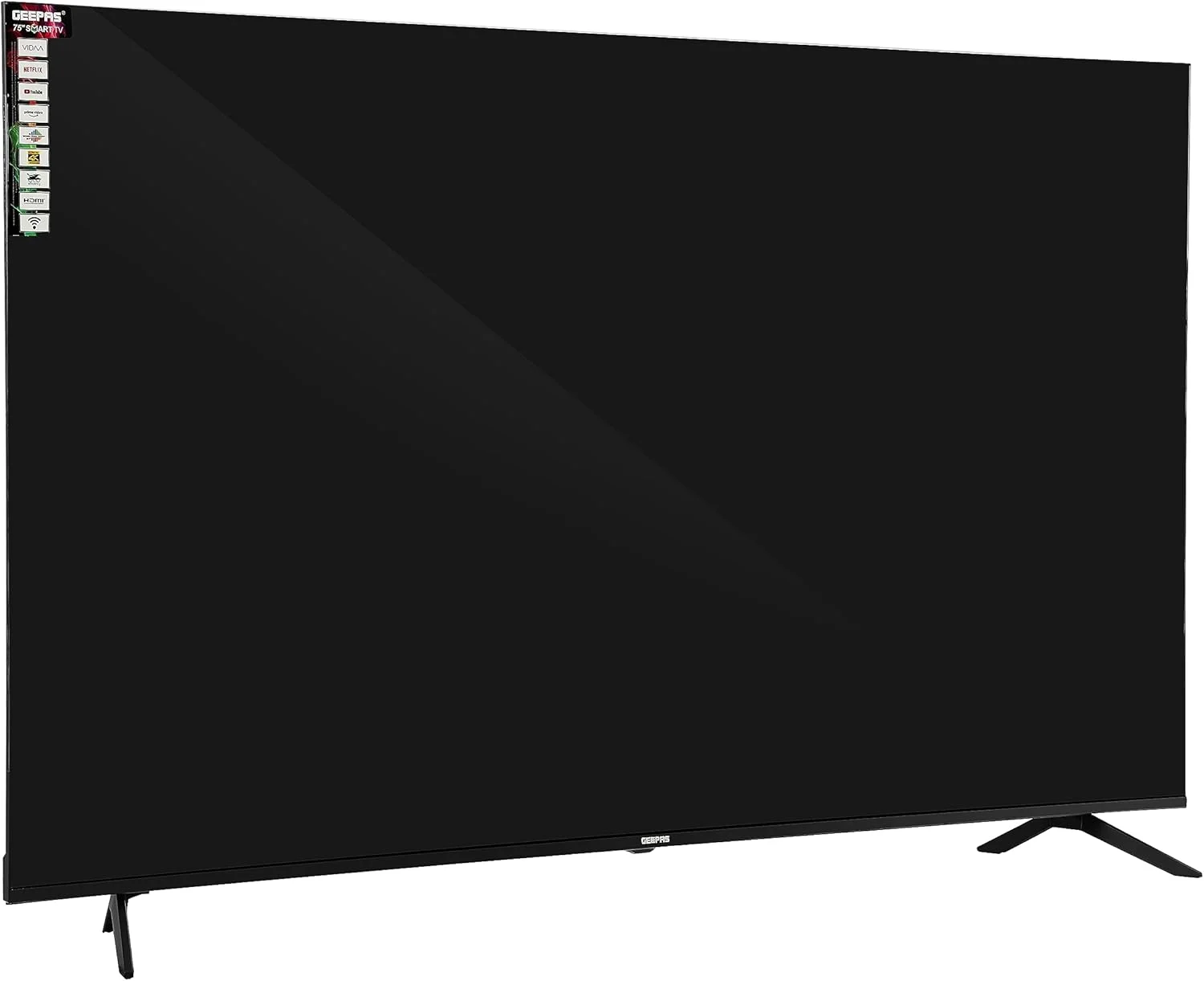 تلویزیون هوشمند 75 اینچ Geepas مدل GLED7523SXUHD | مجهز به VIDAA، DOLBY Digital، 4K Ultra HD، تلویزیون هوشمند | همراه با کنترل از راه دور، پورت های HDMI و USB | محتوای دارای مجوز و برنامه های از پیش نصب شده