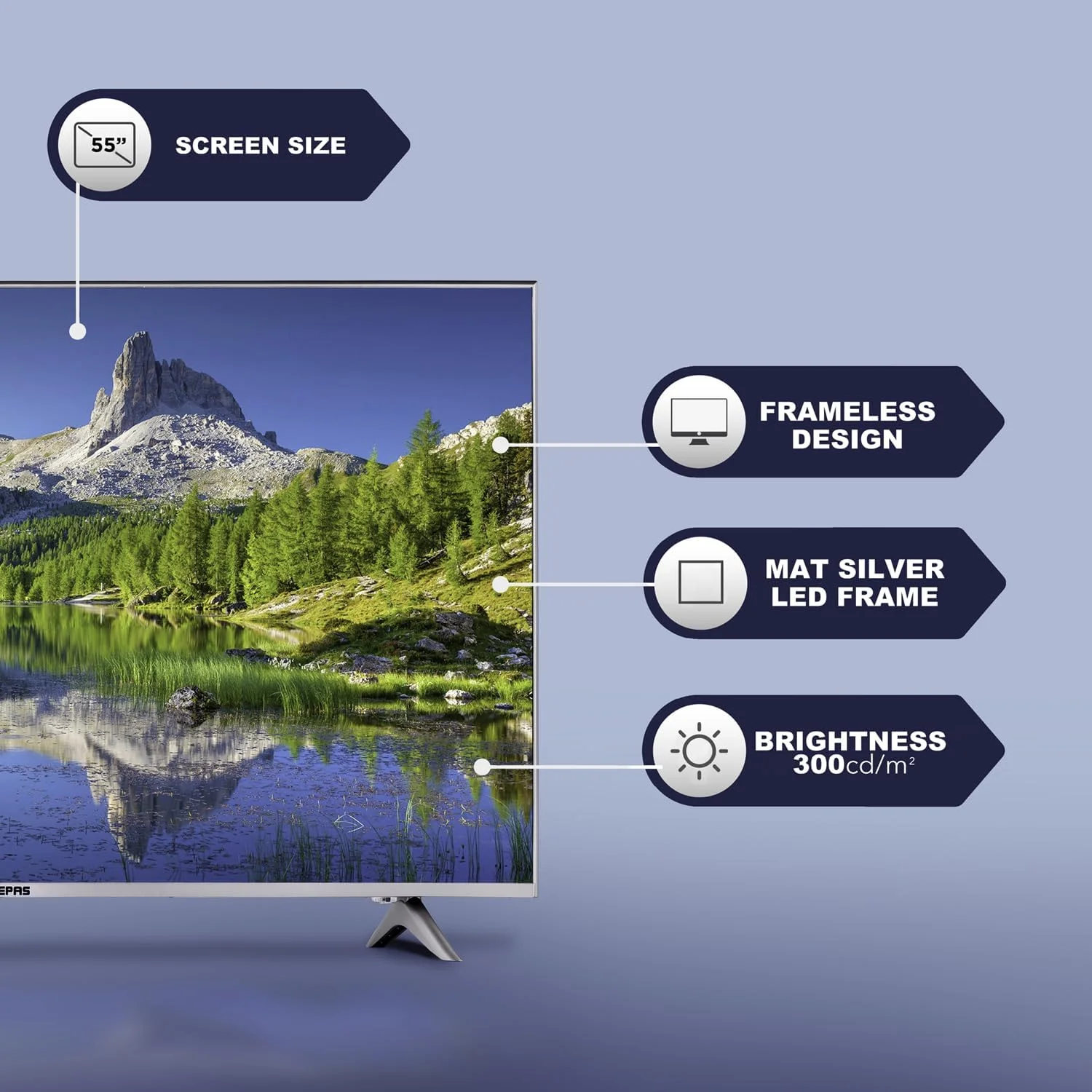 تلویزیون هوشمند ال ای دی 55 اینچ جیپاس مدل GLED5508SFHD با سیستم عامل اندروید - ال ای دی باریک، 3.5 میلی متر، 2 پورت HDMI و 2 پورت USB با سرعت بالا