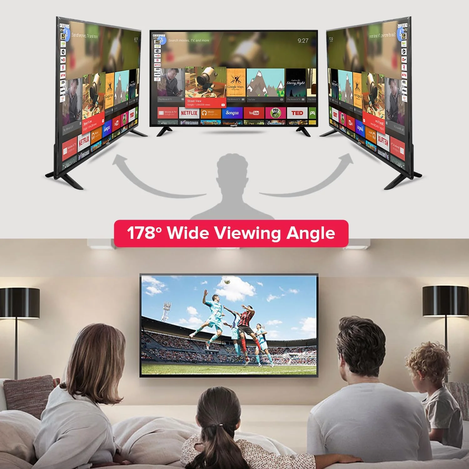 تلویزیون هوشمند ال ای دی 58 اینچ جیپاس مدل GLED5808SUHD 4K ULTRA HD - دارای قابلیت Mirror Cast، پورت 3.5 میلی متری، 3 پورت HDMI و 2 پورت USB | وای فای، اندروید 9.0 با E-Share | رم 2 گیگابایتی تلویزیون هوشمند ال ای دی 58 اینچ جیپاس مدل GLED5808SUHD 4K ULTRA HD - دارای قابلیت Mirror Cast، پورت 3.5 میلی متری، 3 پورت HDMI و 2 پورت USB | وای فای، اندروید 9.0 با E-Share | رم 2 گیگابایتی