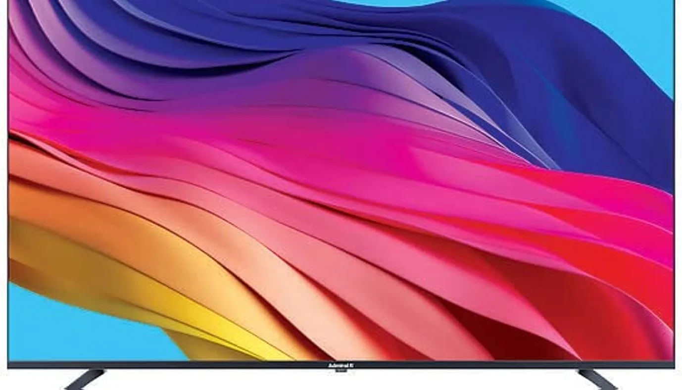 تلویزیون هوشمند 65 اینچ 4K ادمیرال، با سیستم صوتی دالبی، تلویزیون اندروید گوگل، کروم کست داخلی، بلوتوث و وای فای، یوتیوب، نتفلیکس، پرایم، مشکی، ADL65UMSACN