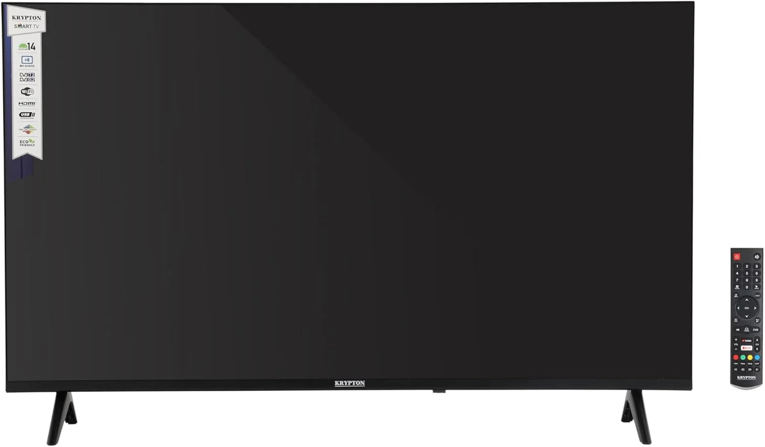 تلویزیون هوشمند ال ای دی 40 اینچ فول اچ دی بدون قاب به همراه پایه کنترل از راه دور | اندروید 14، رزولوشن FHD | اتصال HDMI، USB، اپتیکال، طراحی سازگار با محیط زیست، ویژگی های هوشمند با نتفلیکس، یوتیوب و غیره | KLED4025TSH