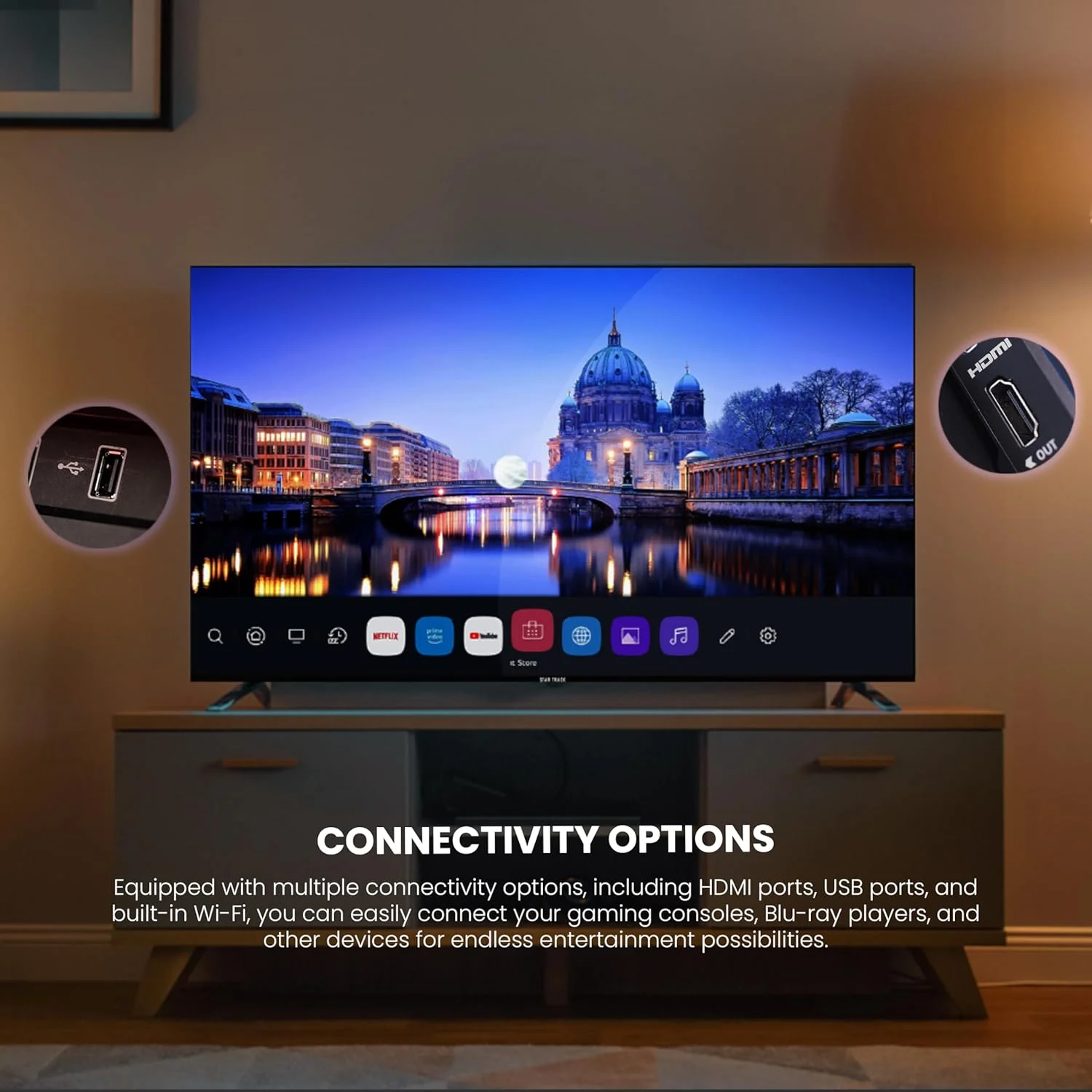 تلویزیون هوشمند 100 اینچ 4K Ultra HDR استار ترک | webOS Hub، Dolby Audio، Bezel، ریموت جادویی، بلوتوث، نتفلیکس، یوتیوب، گیرنده ماهواره تلویزیون هوشمند 100 اینچ 4K Ultra HDR استار ترک | webOS Hub، Dolby Audio، Bezel، ریموت جادویی، بلوتوث، نتفلیکس، یوتیوب، گیرنده ماهواره