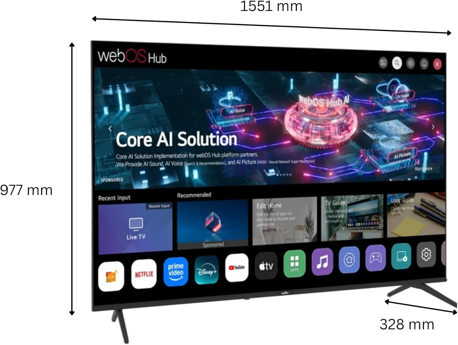 تلویزیون هوشمند 70 اینچ 4K UHD کن استار WebOS با گیرنده داخلی DVB-T2/S2، رزولوشن تصویر 3840x2160 و کنترل صوتی هوشمند، برنامه های YouTube، Netflix، Prime، Shahid. تلویزیون هوشمند 70 اینچ 4K UHD کن استار WebOS با گیرنده داخلی DVB-T2/S2، رزولوشن تصویر 3840x2160 و کنترل صوتی هوشمند، برنامه های YouTube، Netflix، Prime، Shahid.