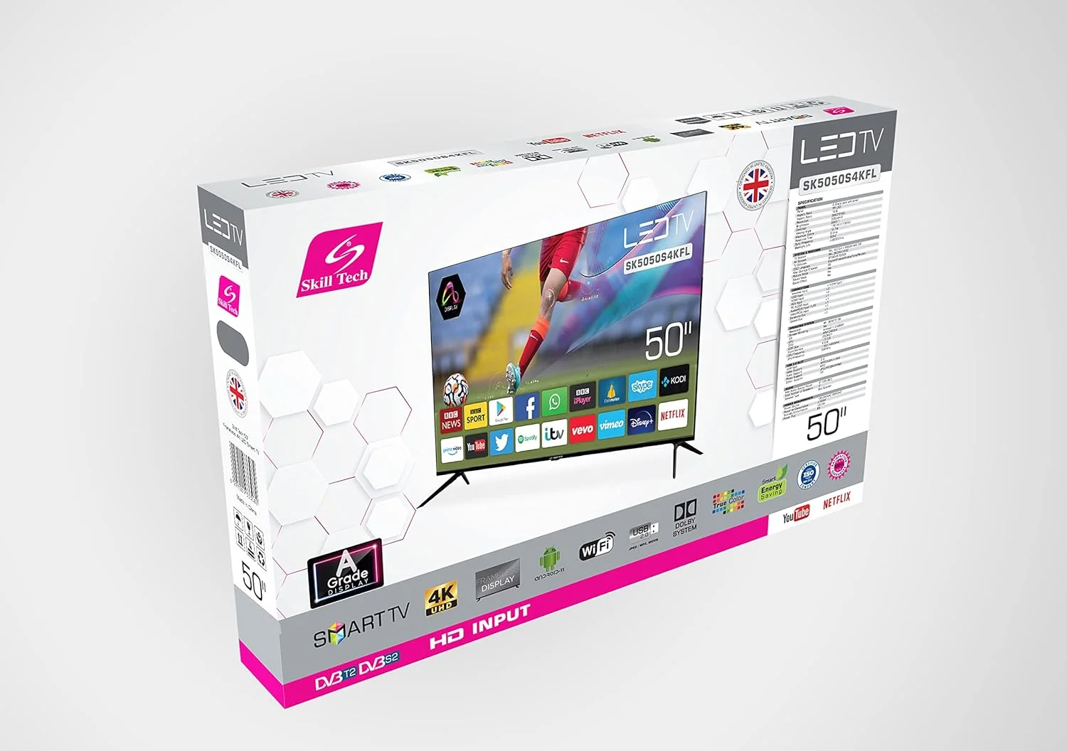 تلویزیون ال ای دی هوشمند 50 اینچ 4K UHD بدون قاب Skill Tech مدل SK5050S4KFL تلویزیون ال ای دی هوشمند 50 اینچ 4K UHD بدون قاب Skill Tech مدل SK5050S4KFL