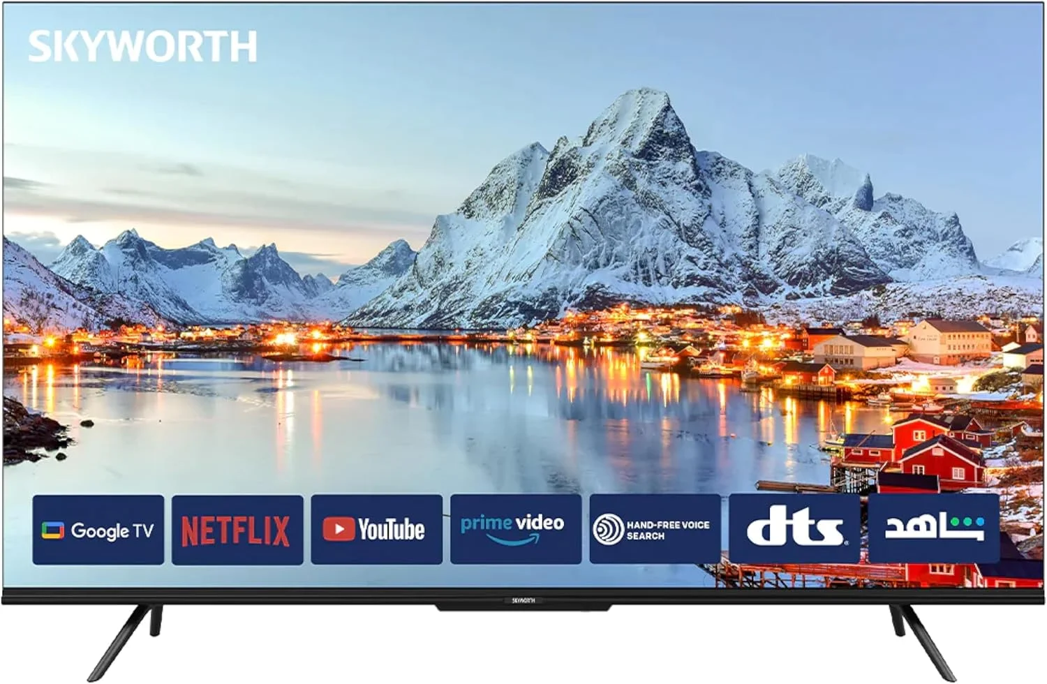 تلویزیون هوشمند 75 اینچ Skyworth UHD Google TV 4K HDR بلوتوث با Dolby Vision HDR، DTS Virtual X، YouTube، Netflix، Freeview Play و Alexa داخلی، WiFi مشکی مدل 75SUE9350F