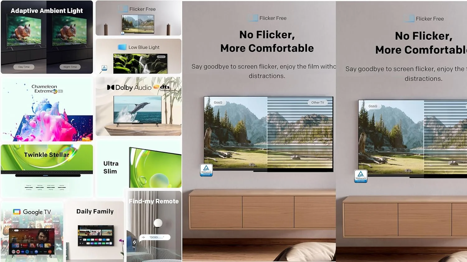 تلویزیون هوشمند 65 اینچی 4K UHD Skyworth با Google LED TV، Dolby Vision HDR، DTS Virtual X، YouTube، Netflix، بلوتوث، Freeview Play و Alexa داخلی، WiFi - 65G6500G تلویزیون هوشمند 65 اینچی 4K UHD Skyworth با Google LED TV، Dolby Vision HDR، DTS Virtual X، YouTube، Netflix، بلوتوث، Freeview Play و Alexa داخلی، WiFi - 65G6500G