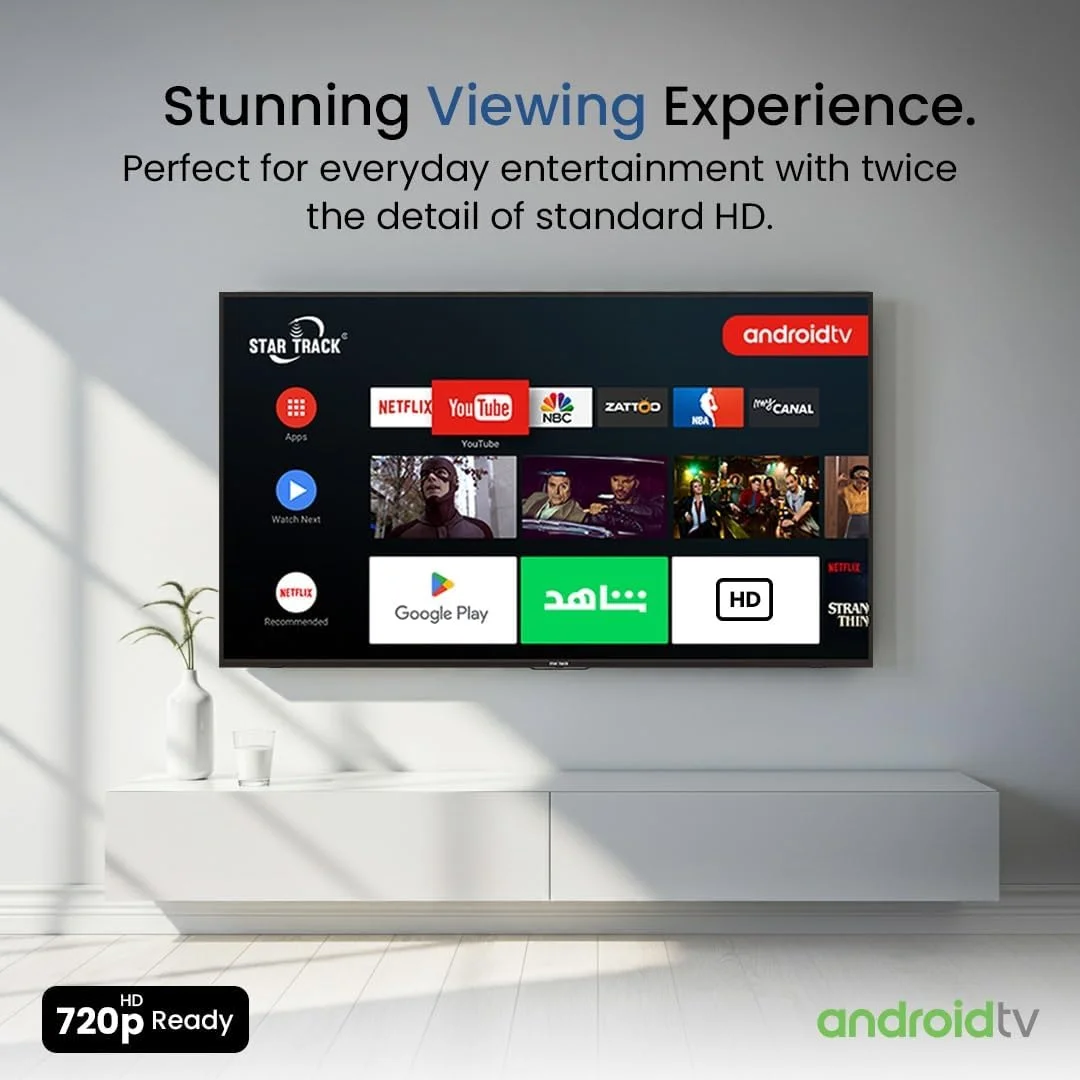 تلویزیون هوشمند ال ای دی استار ترک، HD، ۳۲ اینچ، اندروید ۱۴.۰، صفحه نمایش A+، وای فای، میراکست، نتفلیکس، یوتیوب، پرایم ویدیو، HDMI، USB تلویزیون هوشمند ال ای دی استار ترک، HD، ۳۲ اینچ، اندروید ۱۴.۰، صفحه نمایش A+، وای فای، میراکست، نتفلیکس، یوتیوب، پرایم ویدیو، HDMI، USB