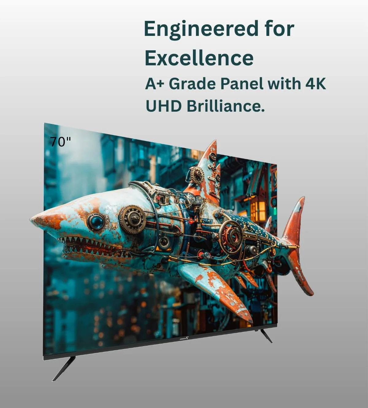 تلویزیون هوشمند 70 اینچی بدون حاشیه QLED 4K UHD ویدئوکون، WebOS Hub، پنل درجه A+، ریموت جادویی، Dolby Audio، اتصال بلوتوث – مدل E70QLWO1100