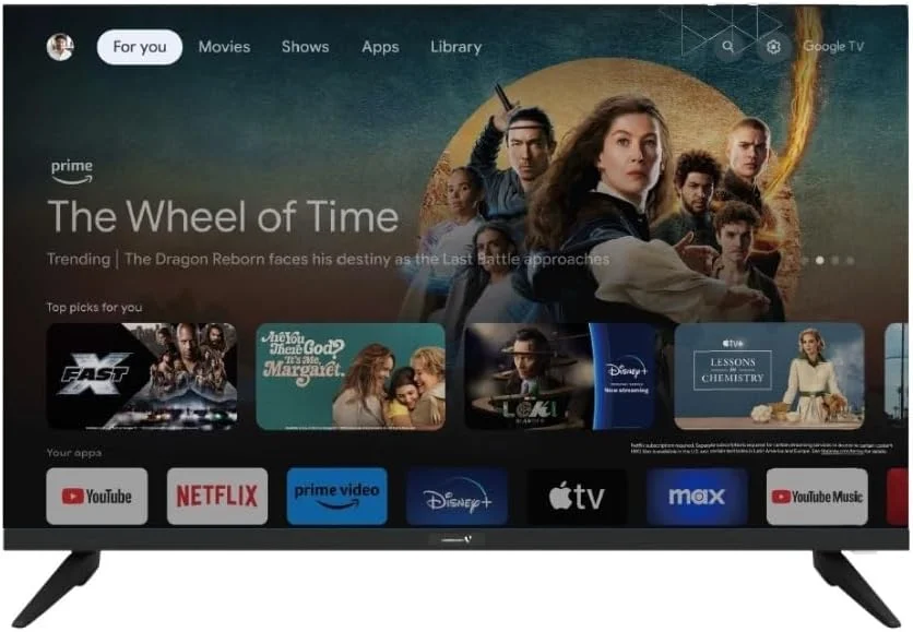 تلویزیون هوشمند 55 اینچی 4K UHD بدون حاشیه رسمی گوگل، تلویزیون ال ای دی هوشمند با ریموت کنترل صوتی، صدای دالبی، بلوتوث، کروم کست داخلی، DVB-T2/S2، پایه دیواری رایگان – E55ELGT1100