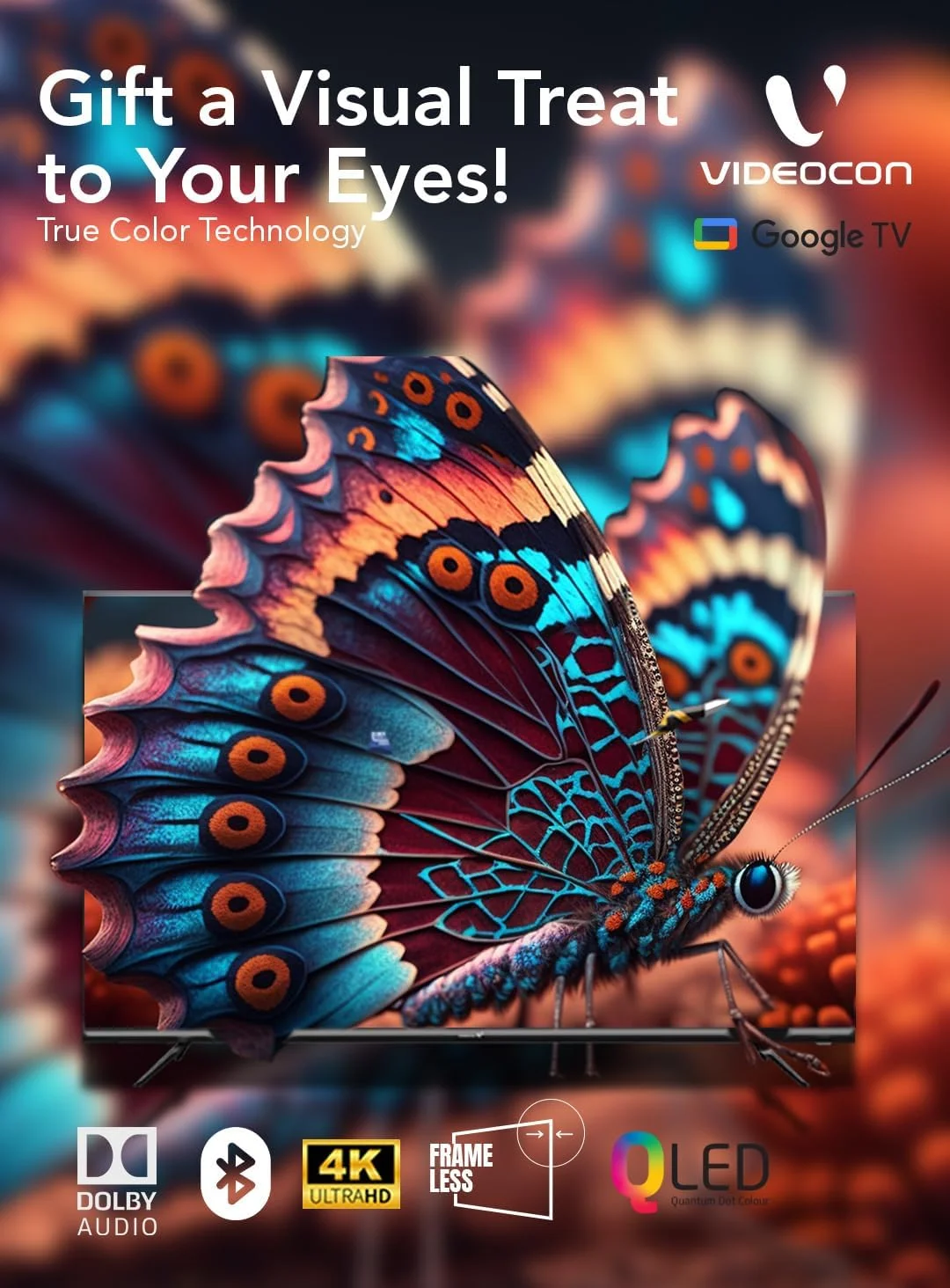 تلویزیون هوشمند 85 اینچی بدون حاشیه QLED 4K UHD رسمی گوگل با ریموت کنترل صوتی "Hey Google"، پنل درجه A+، بلوتوث، صدای دالبی، کروم کست داخلی مدل E85QLGT1100 - جدیدترین مدل تلویزیون هوشمند 85 اینچی بدون حاشیه QLED 4K UHD رسمی گوگل با ریموت کنترل صوتی "Hey Google"، پنل درجه A+، بلوتوث، صدای دالبی، کروم کست داخلی مدل E85QLGT1100 - جدیدترین مدل