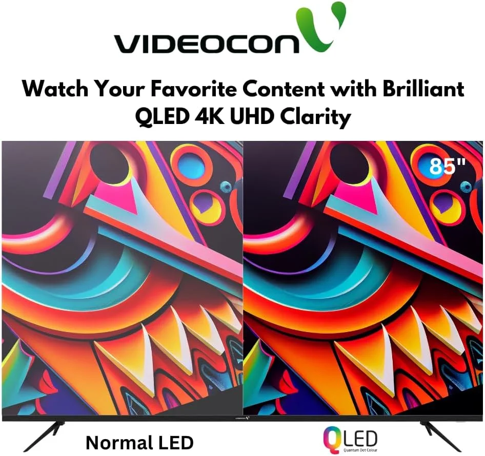 تلویزیون هوشمند 85 اینچی بدون حاشیه QLED 4K UHD رسمی گوگل با ریموت کنترل صوتی "Hey Google"، پنل درجه A+، بلوتوث، صدای دالبی، کروم کست داخلی مدل E85QLGT1100 - جدیدترین مدل تلویزیون هوشمند 85 اینچی بدون حاشیه QLED 4K UHD رسمی گوگل با ریموت کنترل صوتی "Hey Google"، پنل درجه A+، بلوتوث، صدای دالبی، کروم کست داخلی مدل E85QLGT1100 - جدیدترین مدل