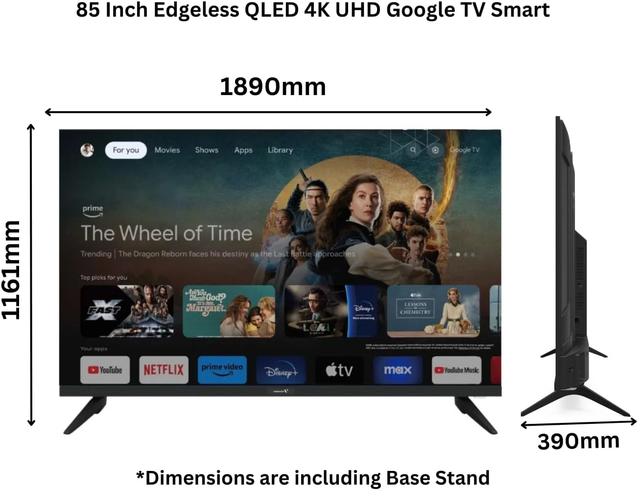 تلویزیون هوشمند 85 اینچی بدون حاشیه QLED 4K UHD رسمی گوگل با ریموت کنترل صوتی "Hey Google"، پنل درجه A+، بلوتوث، صدای دالبی، کروم کست داخلی مدل E85QLGT1100 - جدیدترین مدل تلویزیون هوشمند 85 اینچی بدون حاشیه QLED 4K UHD رسمی گوگل با ریموت کنترل صوتی "Hey Google"، پنل درجه A+، بلوتوث، صدای دالبی، کروم کست داخلی مدل E85QLGT1100 - جدیدترین مدل
