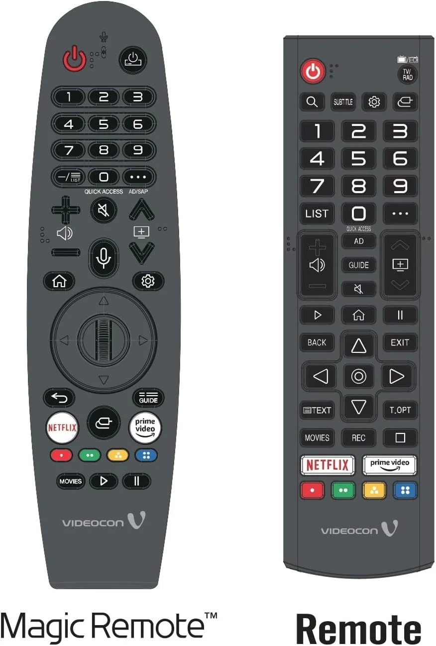 تلویزیون هوشمند بدون حاشیه 65 اینچ 4K UHD ویدئوکون با سیستم عامل WebOS ال‌جی، ریموت جادویی، صدای دالبی و قابلیت نصب روی دیوار - E65ELWO1100