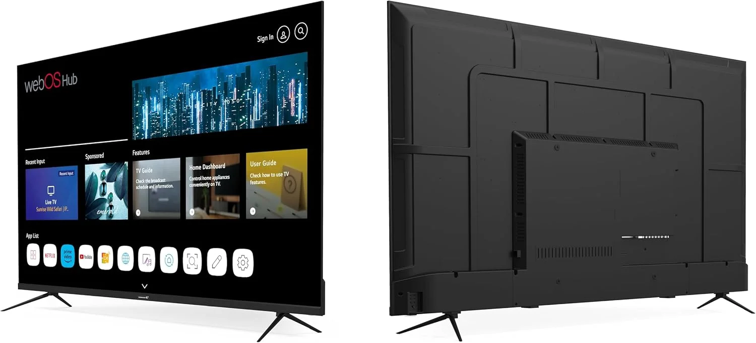 تلویزیون هوشمند بدون حاشیه 65 اینچ 4K UHD ویدئوکون با سیستم عامل WebOS ال‌جی، ریموت جادویی، صدای دالبی و قابلیت نصب روی دیوار - E65ELWO1100