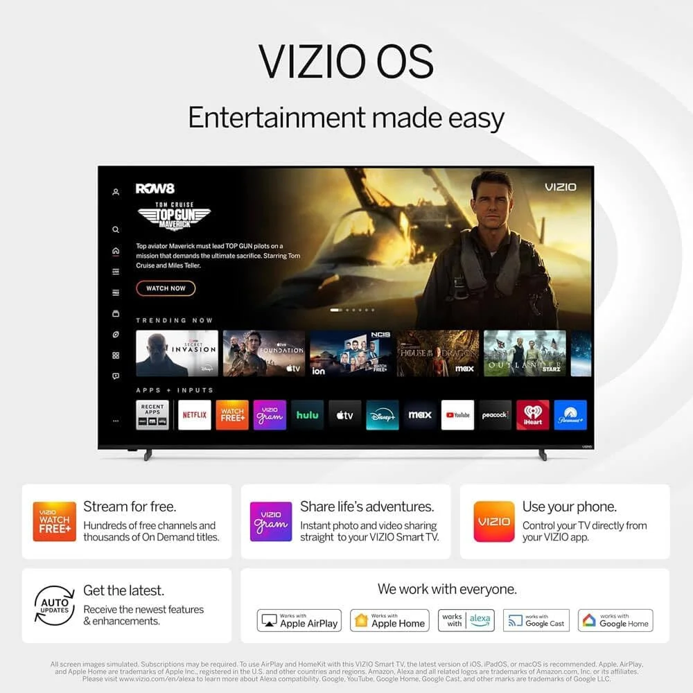 تلویزیون هوشمند 40 اینچی VIZIO سری V با کیفیت FHD LED 1080p، سازگار با بلوتوث، با HDR/HDR10 HLG، Airplay 2، Chromecast داخلی، HDMI VRR و DTS Virtual X (VFD40M-0810)