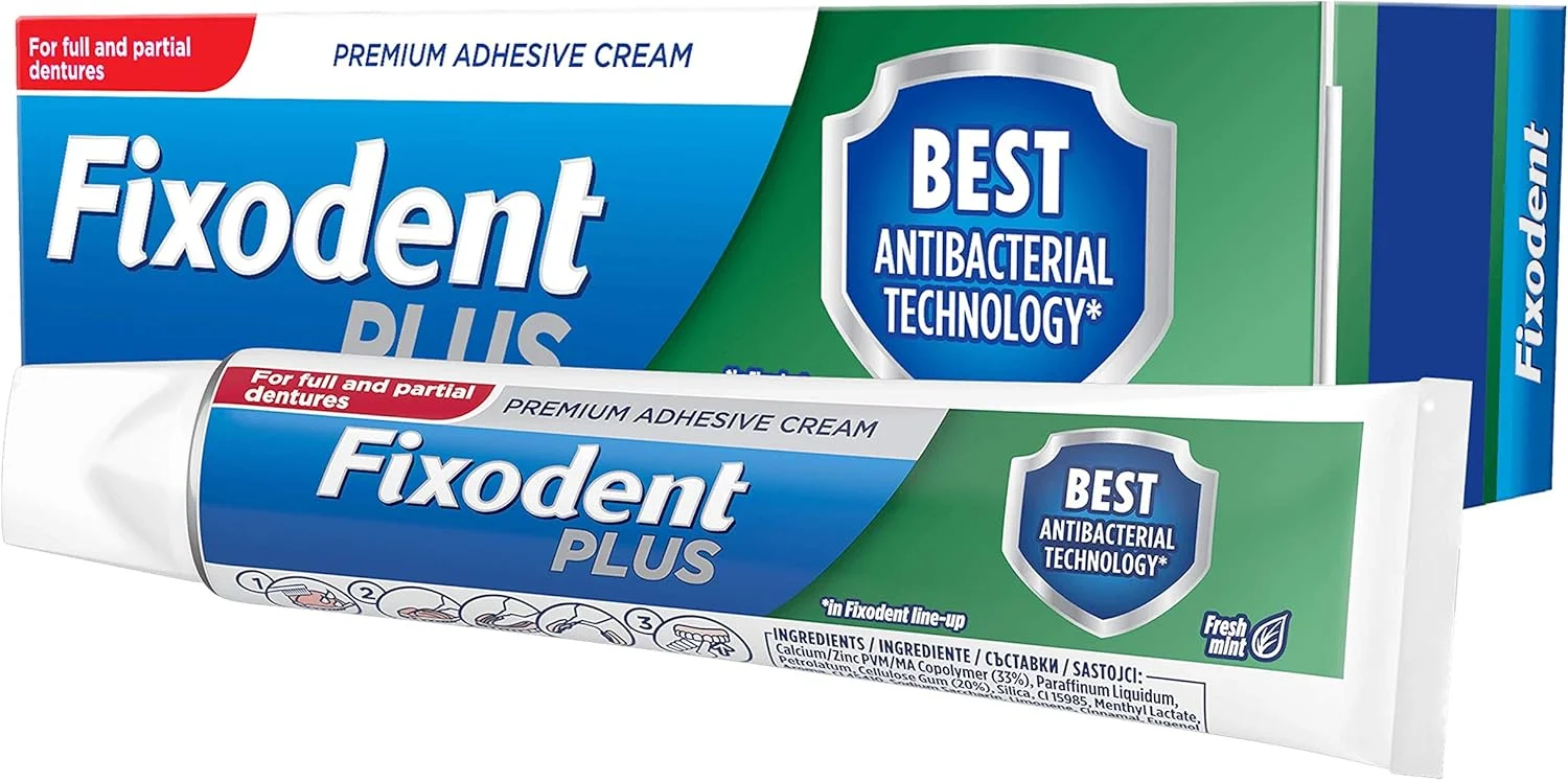 چسب دندان مصنوعی فیکسودنت پلاس با فناوری ضد باکتری، 40 گرم چسب دندان مصنوعی فیکسودنت پلاس با فناوری ضد باکتری، 40 گرم