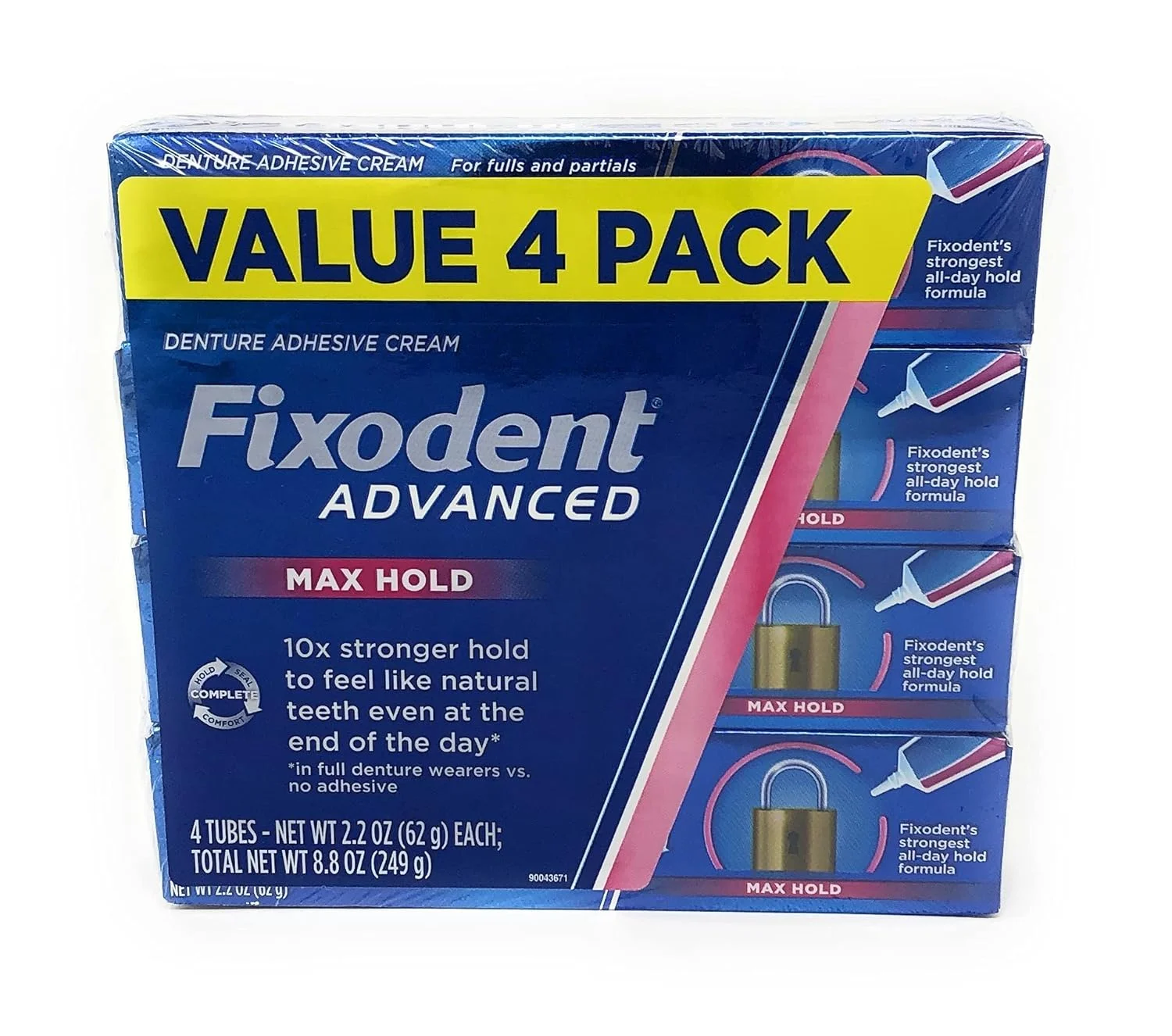 چسب دندان مصنوعی فیکسو دنت ادونسد مکس هولد 62 گرم (بسته 4 عددی)