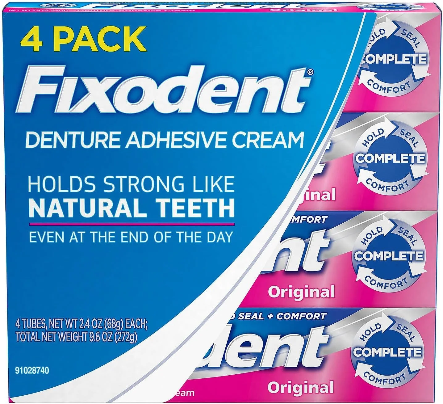 کرم چسب دندان مصنوعی فیکسودنت، اورجینال، 68 گرم، بسته 4 عددی