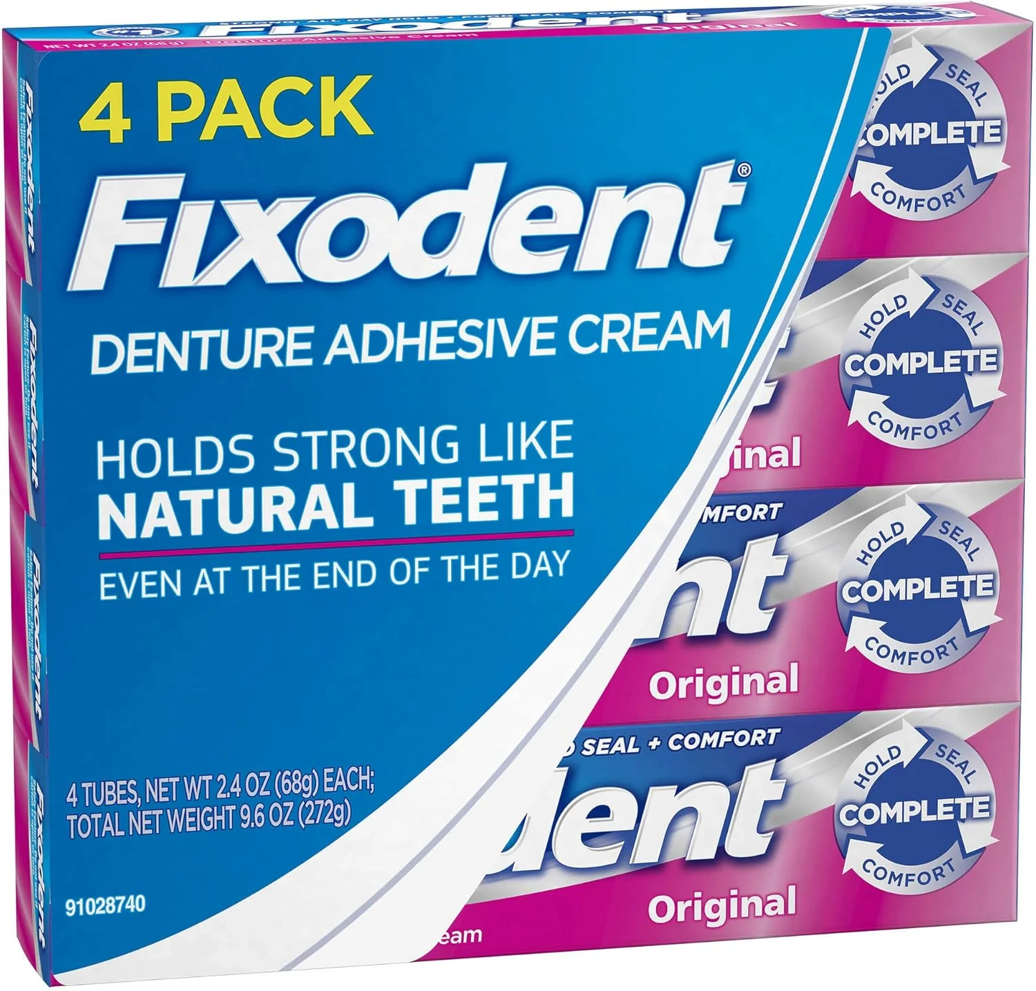 کرم چسب دندان مصنوعی فیکسودنت، اورجینال، 68 گرم، بسته 4 عددی کرم چسب دندان مصنوعی فیکسودنت، اورجینال، 68 گرم، بسته 4 عددی