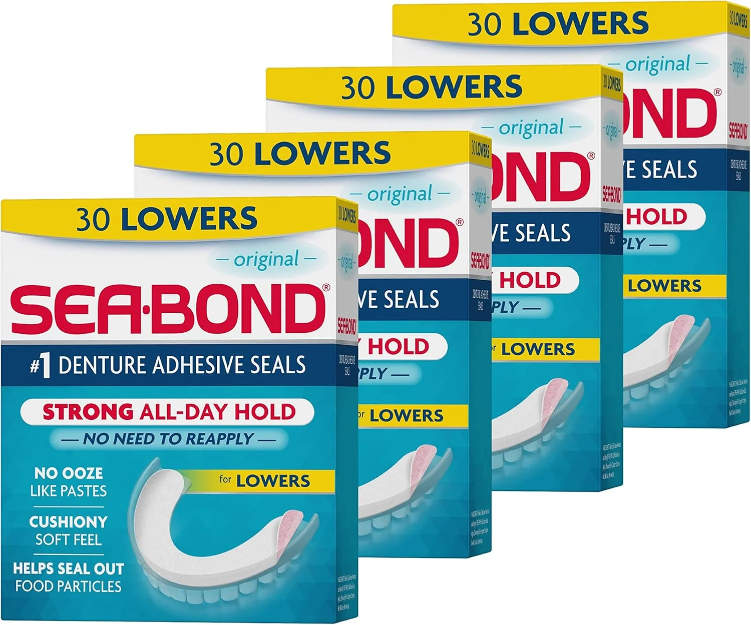 چسب دندان مصنوعی سی-باند، نگهدارنده قوی و بدون ایجاد مزاحمت، 30 عدد (بسته 4 عددی) چسب دندان مصنوعی سی-باند، نگهدارنده قوی و بدون ایجاد مزاحمت، 30 عدد (بسته 4 عددی)