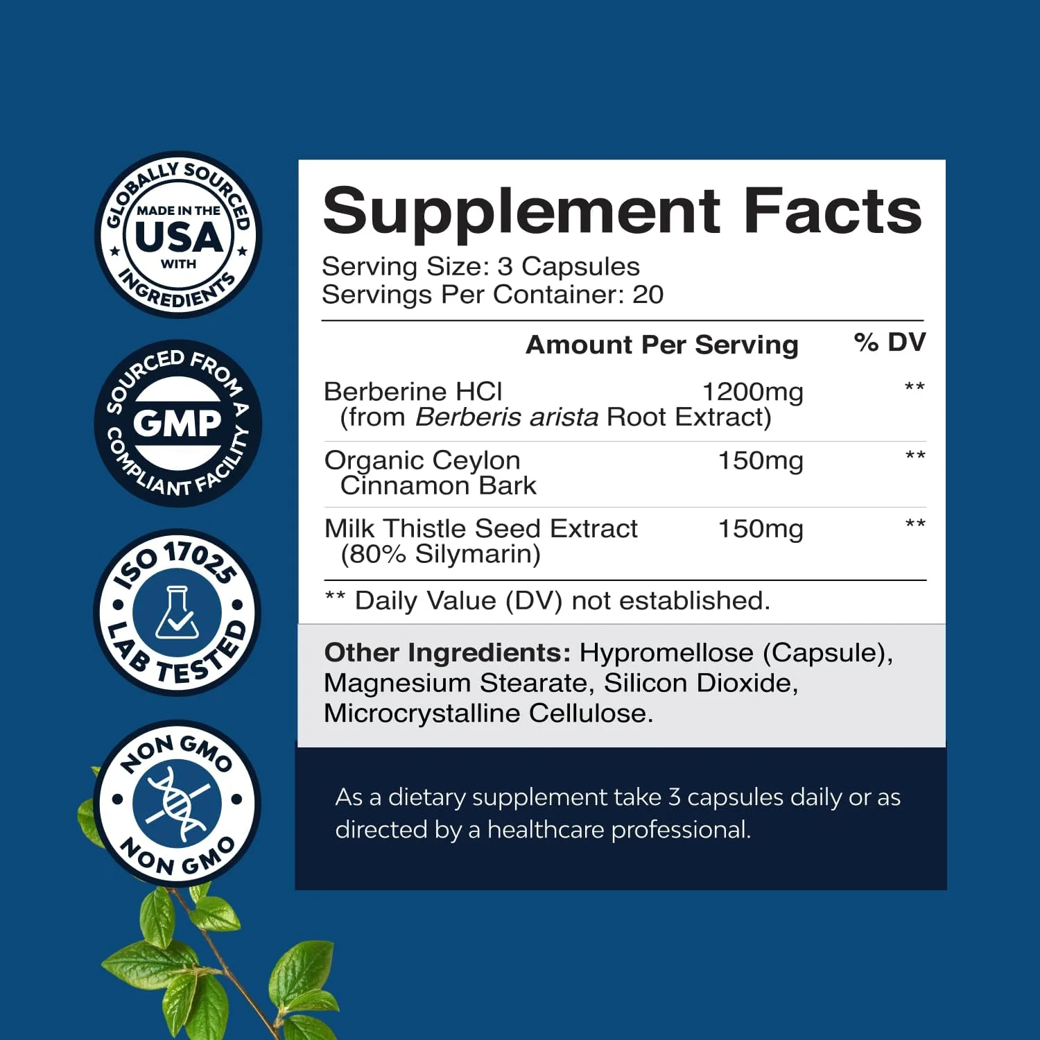 مکمل بربرین ۱۰۰۰ میلی گرم آنتی اکسیدان - کمپلکس بربرین با خربزه تلخ و عصاره برگ بانابا برای سلامت قلب و تقویت سیستم ایمنی - مکمل بربرین اکتیو پی کی ۶۰ کپسول گیاهی مکمل بربرین ۱۰۰۰ میلی گرم آنتی اکسیدان - کمپلکس بربرین با خربزه تلخ و عصاره برگ بانابا برای سلامت قلب و تقویت سیستم ایمنی - مکمل بربرین اکتیو پی کی ۶۰ کپسول گیاهی
