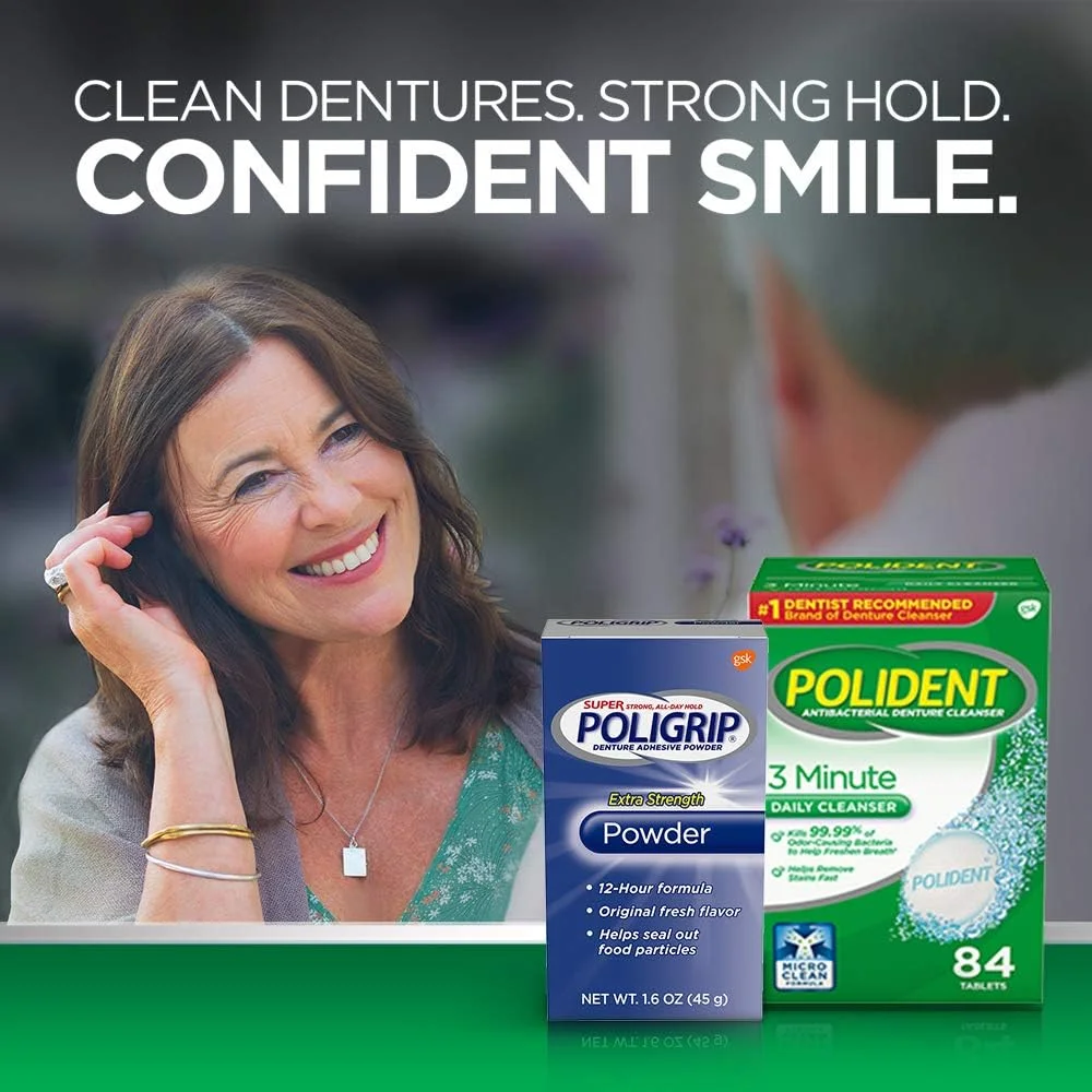 پودر چسب دندان مصنوعی فوق العاده قوی PoliGrip، 45 گرم پودر چسب دندان مصنوعی فوق العاده قوی PoliGrip، 45 گرم