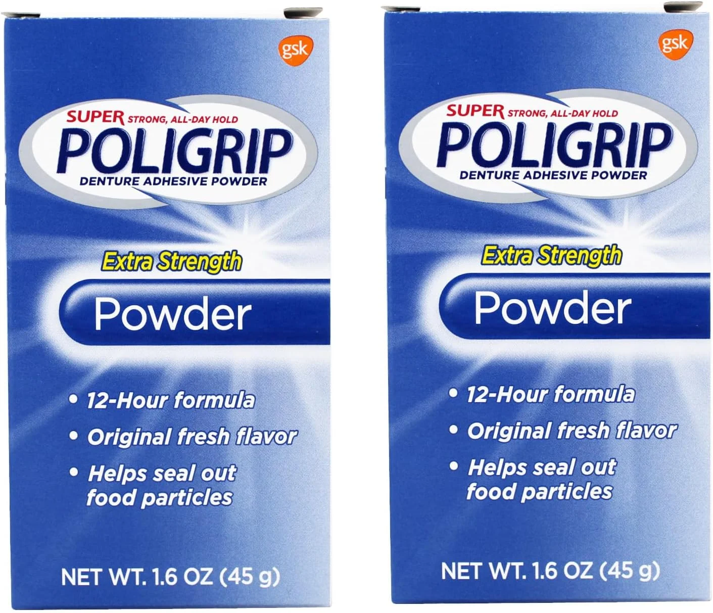 پودر چسب دندان مصنوعی فوق العاده قوی پلی گریپ، 45 گرم (بسته 2 عددی) پودر چسب دندان مصنوعی فوق العاده قوی پلی گریپ، 45 گرم (بسته 2 عددی)