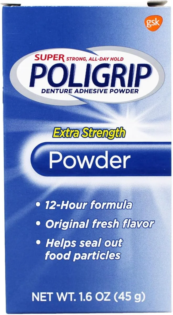 پودر چسب دندان مصنوعی ویگوسایت Super POLI-GRIP با قدرت چسبندگی 12 ساعته، 45 گرم، بسته 3 عددی