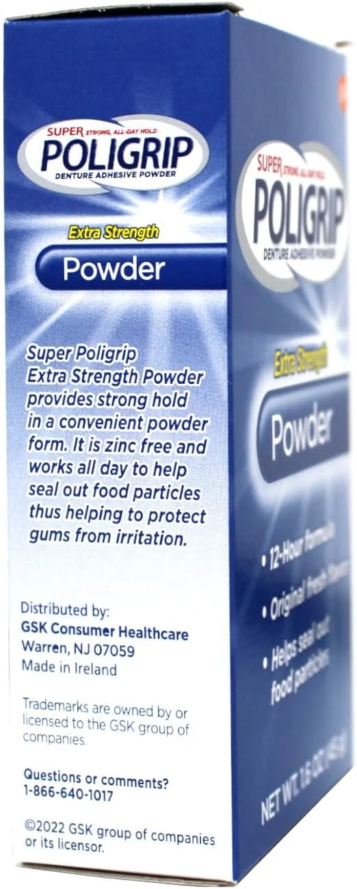 پودر چسب دندان مصنوعی ویگوسایت Super POLI-GRIP با قدرت چسبندگی 12 ساعته، 45 گرم، بسته 3 عددی