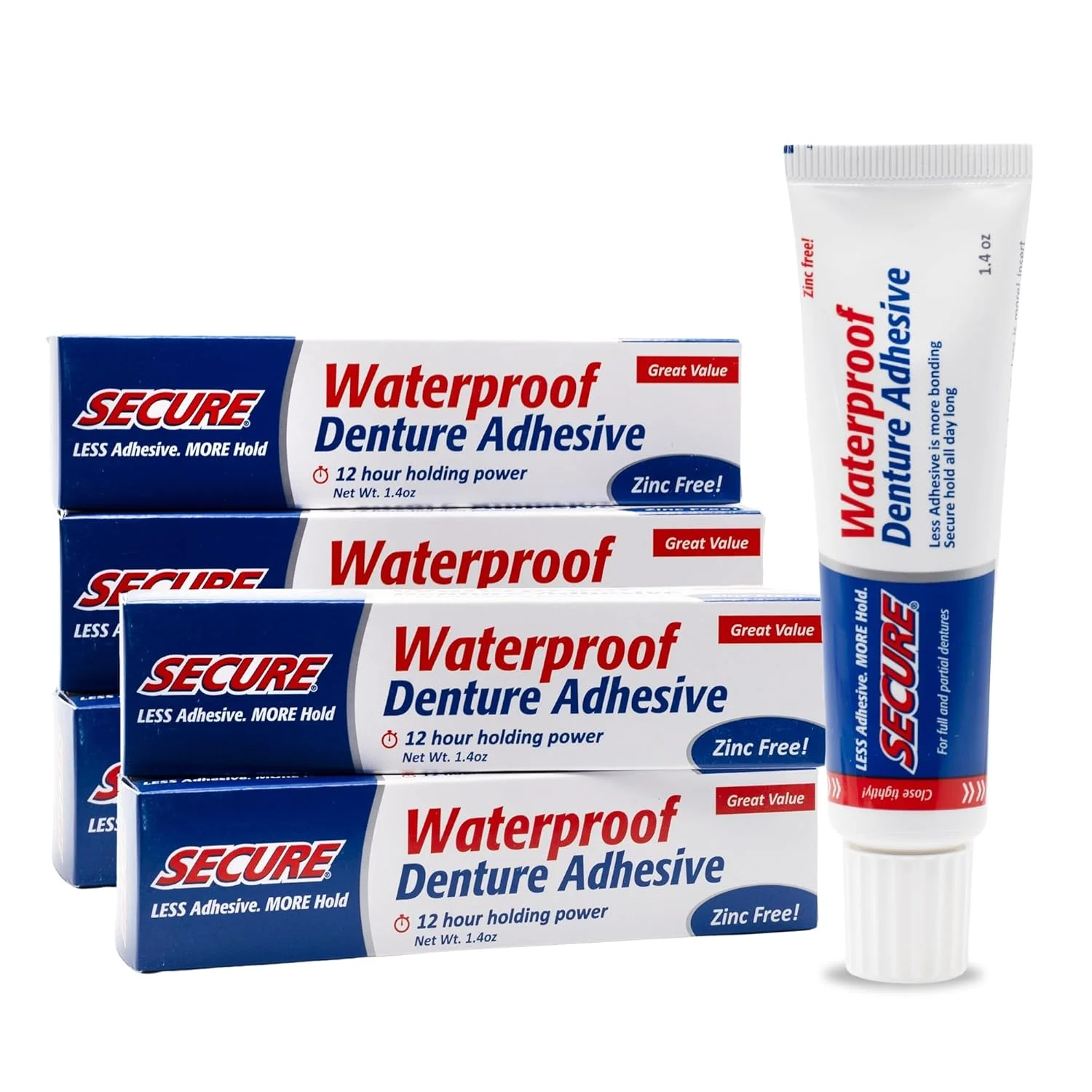 کرم چسب دندان مصنوعی DenTek SECURE، ۴۰ گرم، بایوفرس آمریکا (بسته چندتایی)