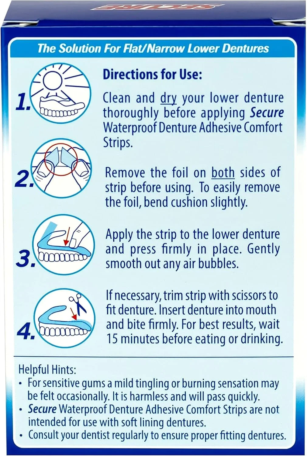 نوارهای چسب دندان مصنوعی راحت و مطمئن 15 عددی نوارهای چسب دندان مصنوعی راحت و مطمئن 15 عددی
