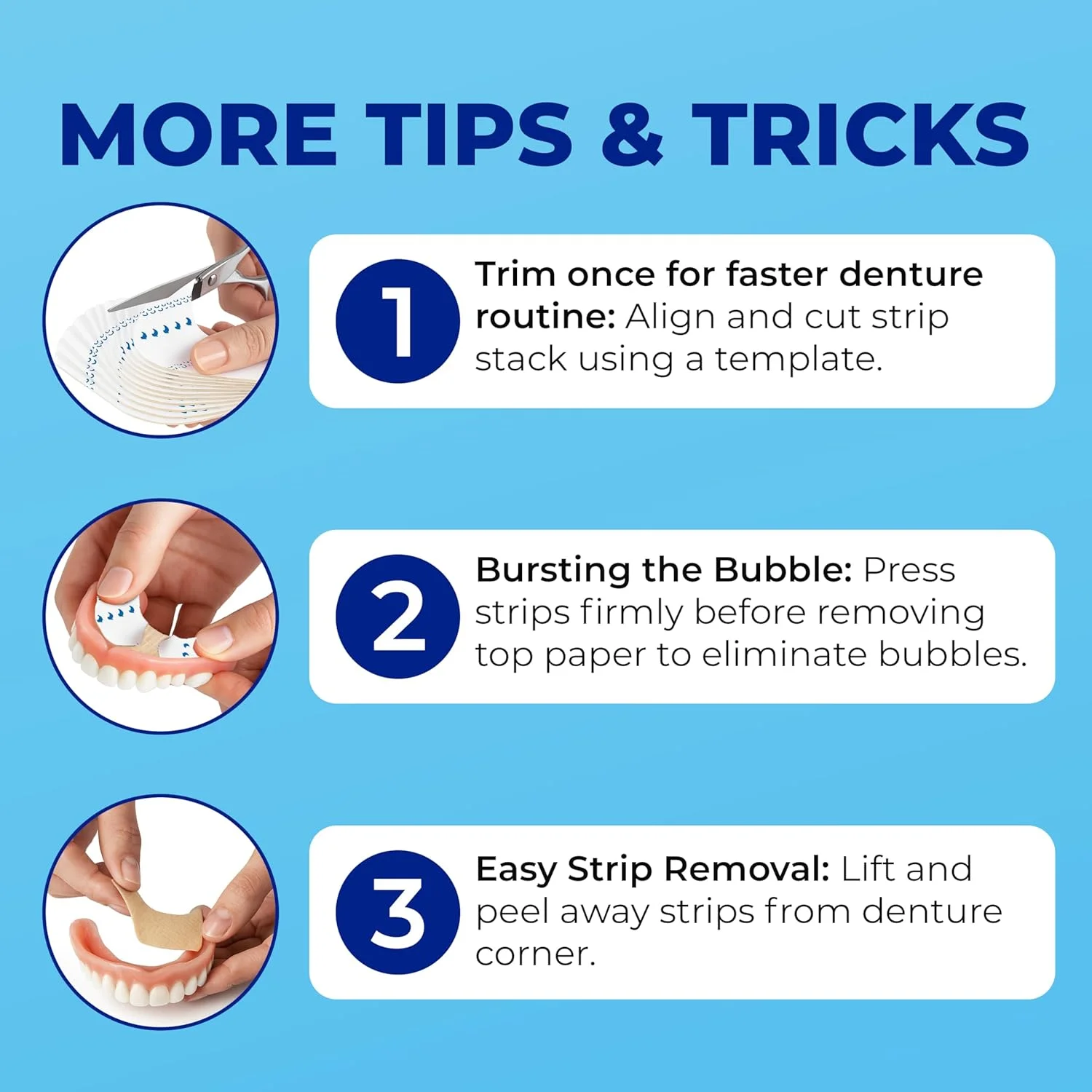 چسب دندان مصنوعی نواری ضد آب با قدرت چسبندگی فوق العاده برای دندان های مصنوعی پایین - 15 عدد (بسته 2 عددی)