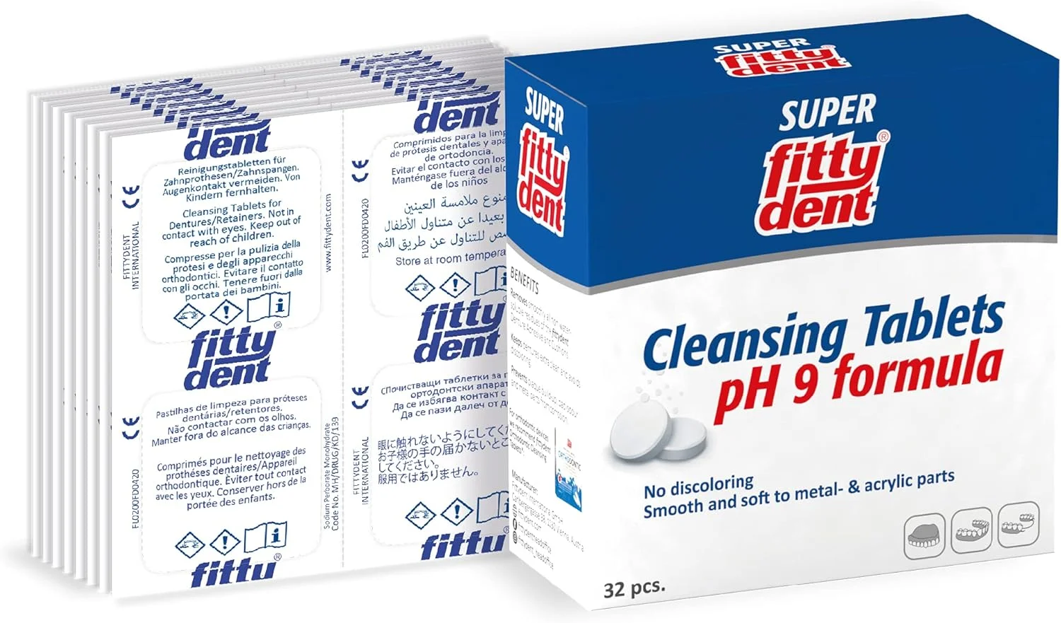 قرص های تمیز کننده دندان مصنوعی فیتی دنت سوپر، 32 عدد