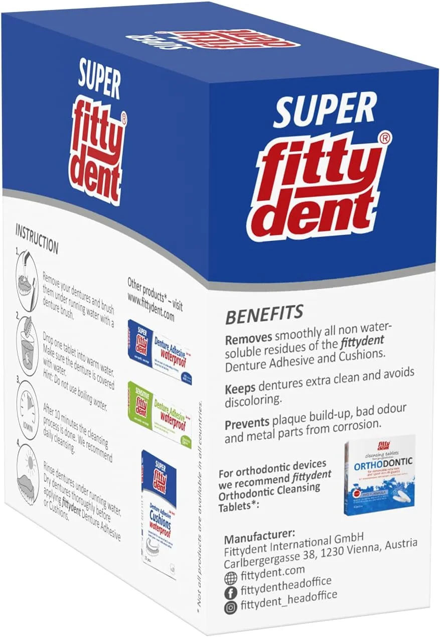 قرص های تمیز کننده دندان مصنوعی فیتی دنت سوپر، 32 عدد