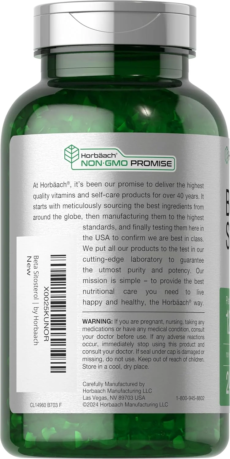 هورباخ بتا سیتوسترول 1200 میلی گرم | 240 کپسول سافت ژل | قدرت مگا | کمپلکس استرول های گیاهی | غیر GMO، مکمل بدون گلوتن