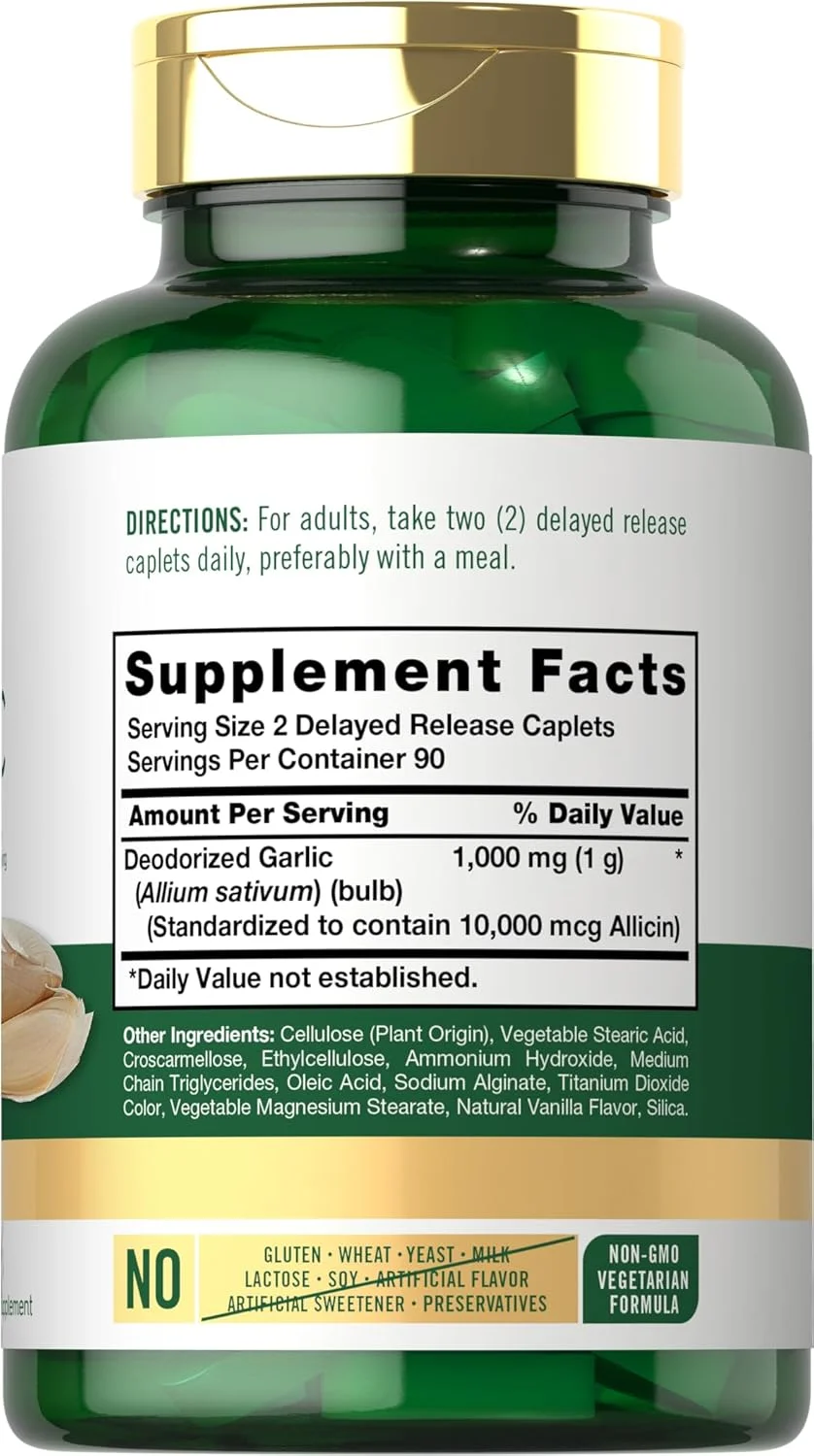 مکمل سیر آلیسین بالا کارلایل | 180 کپسول | قرص سیر بدون بو | گیاهی، غیر GMO، بدون گلوتن | مکمل سیر آلیسین بالا کارلایل | 180 کپسول | قرص سیر بدون بو | گیاهی، غیر GMO، بدون گلوتن |