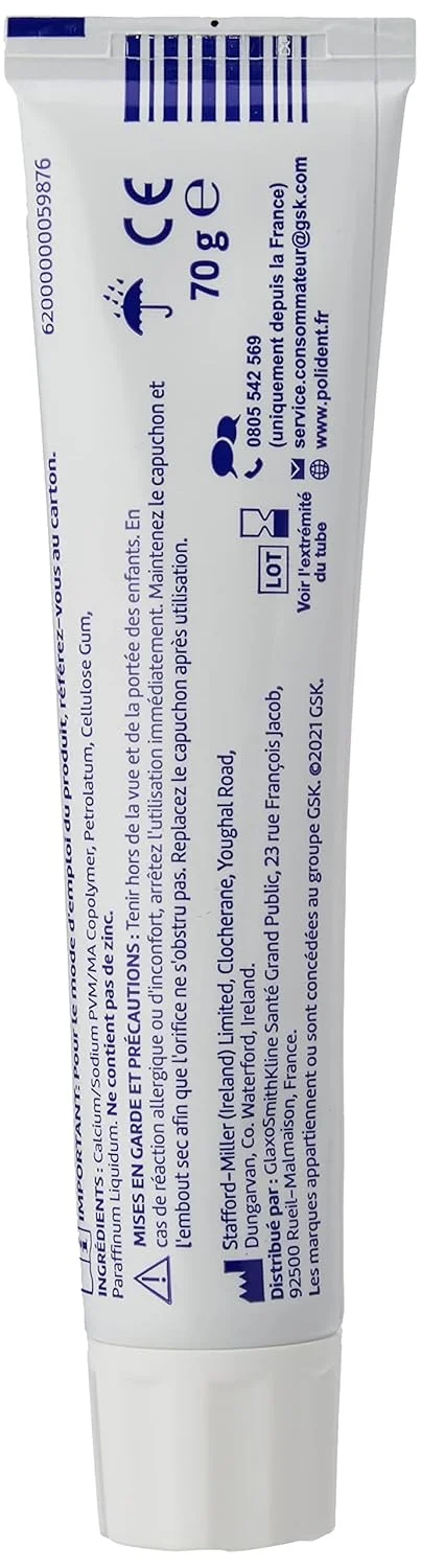 کرم فیکس کننده دندان مصنوعی پلی دنت برای دندان مصنوعی جزئی/کامل، مراقبت و تحمل، 70 گرم